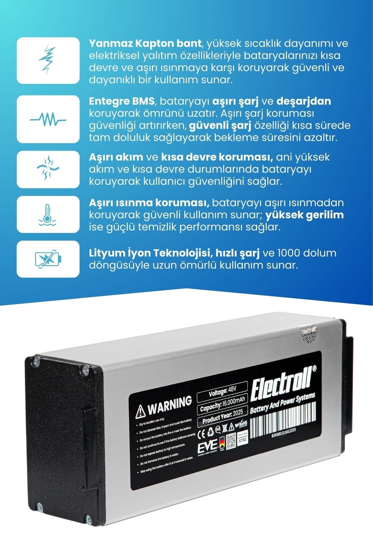 Torque Batarya 48v 16.000mah Elektrikli Scooter Bataryası Değişimi
