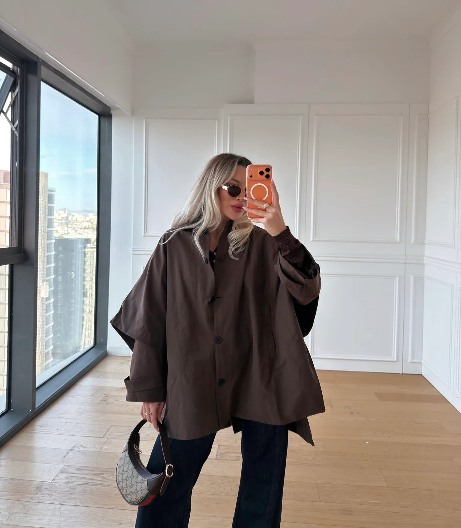 Kahve Oversize Panço Trenchcoat 