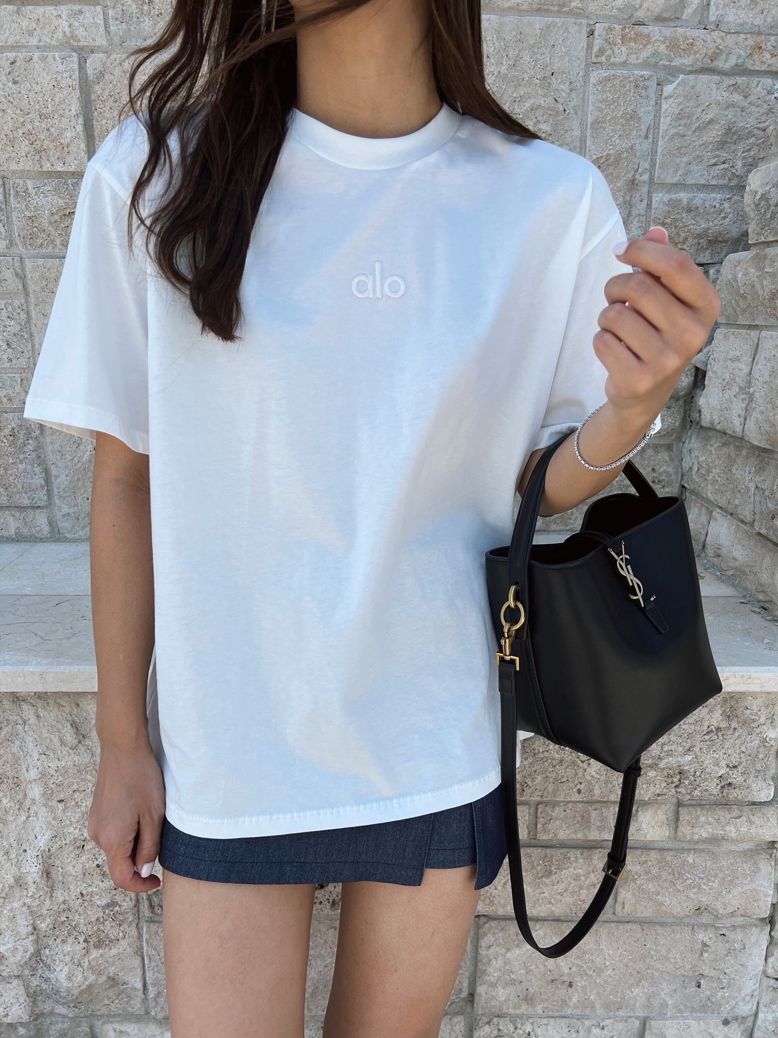 Orj Marka Nakışlı Oversize T-shirt - Beyaz 