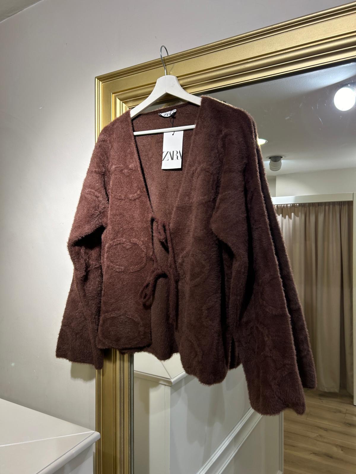 Chloe Önü Bağcıklı Hırka - Kahverengi