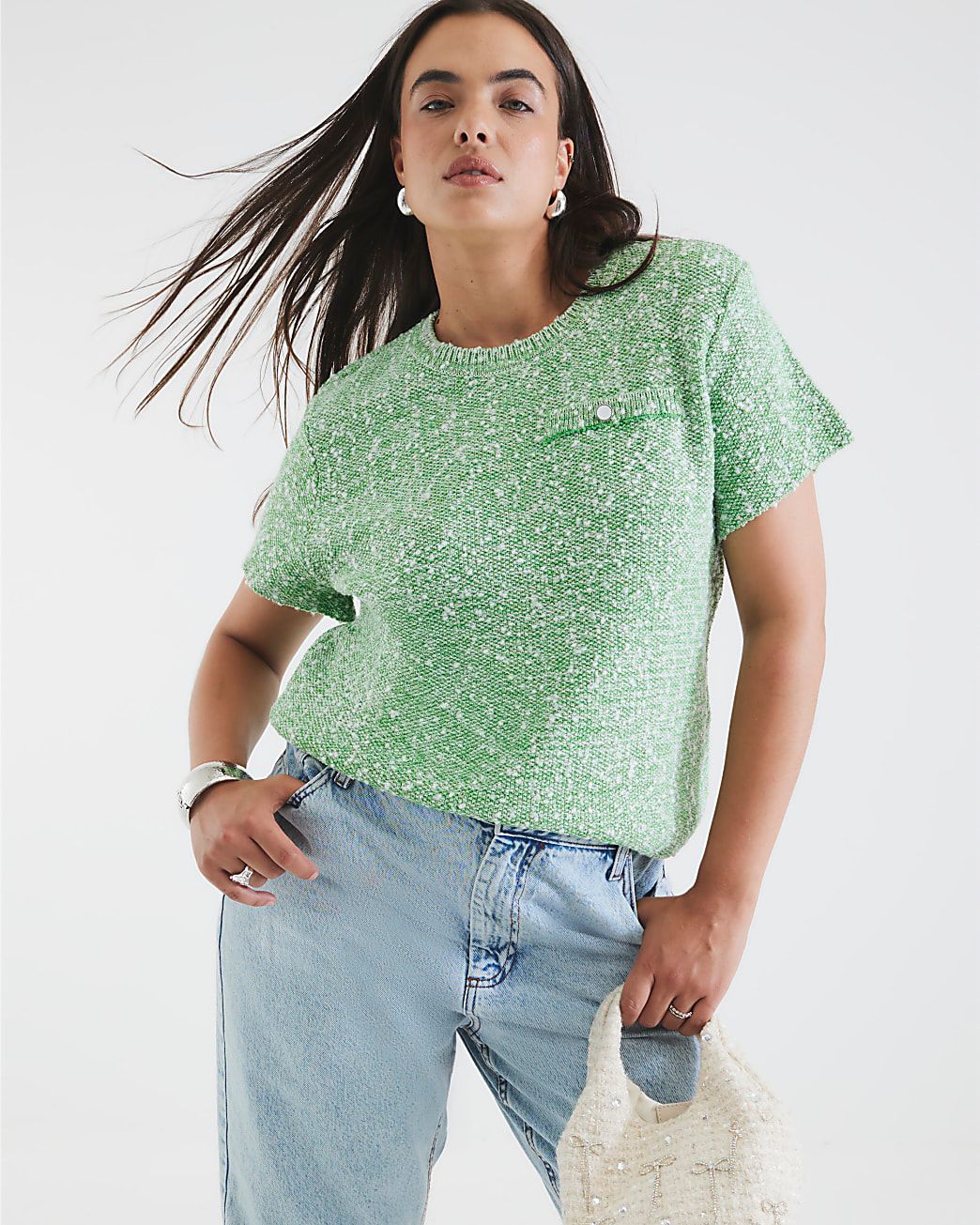 Orj Marka Mint Kısa Kollu Triko