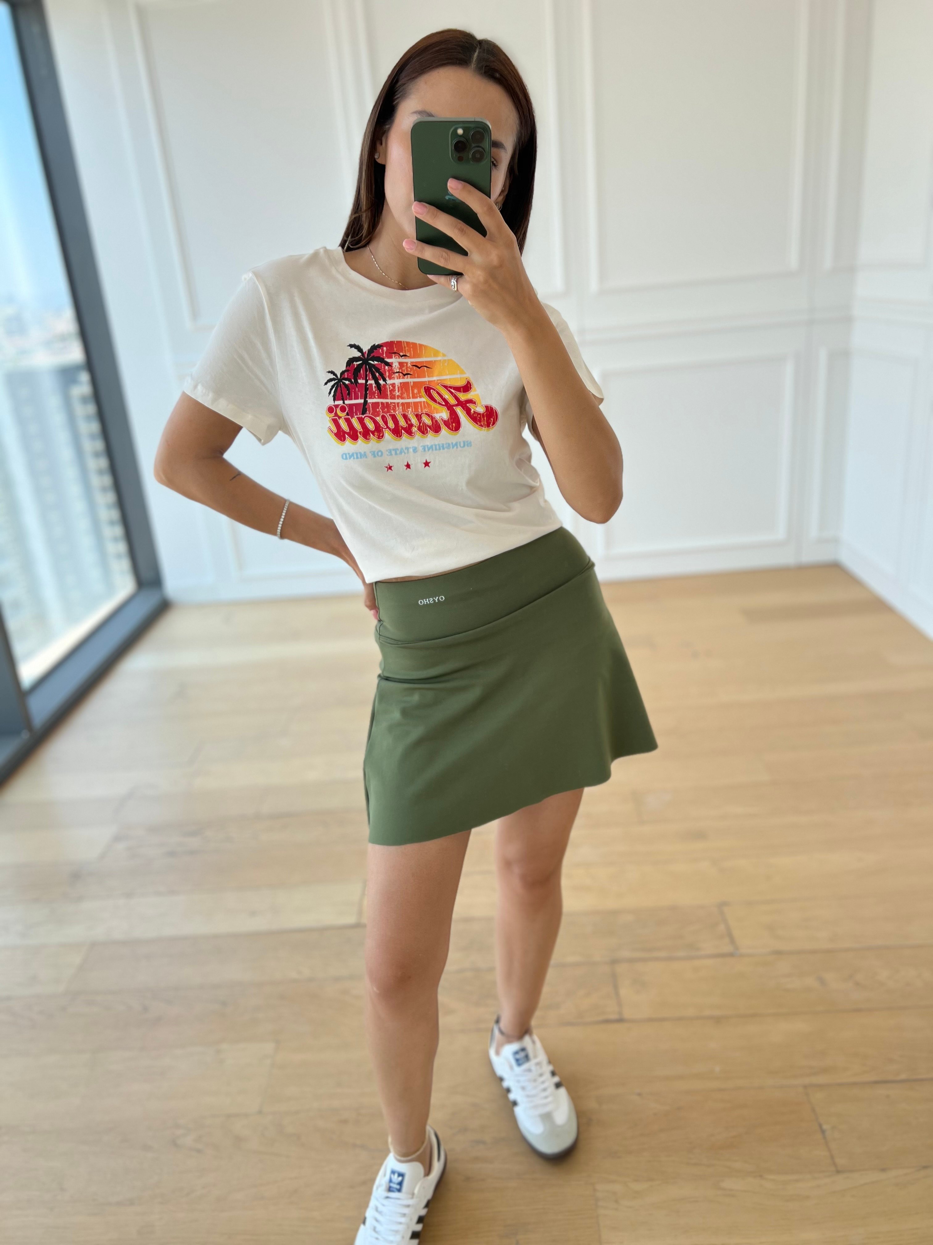 Orj Marka Hawaii Baskılı T-shirt