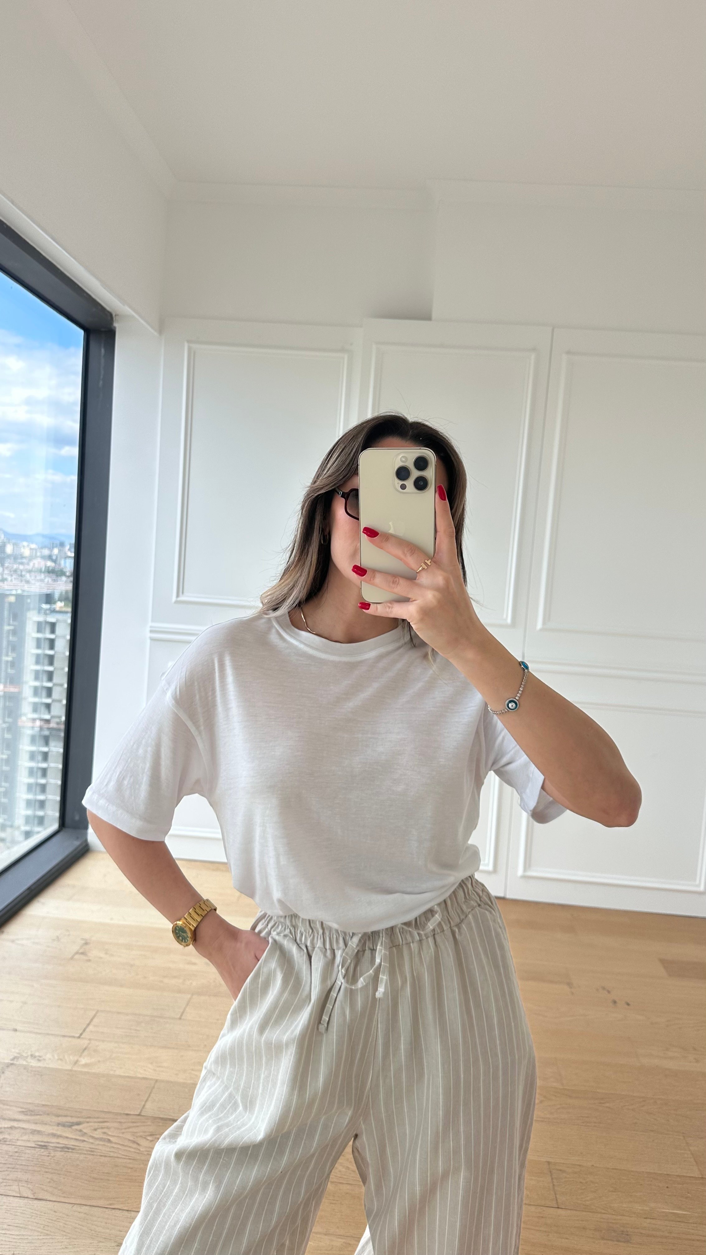 Beyaz İnce Basic T-shirt