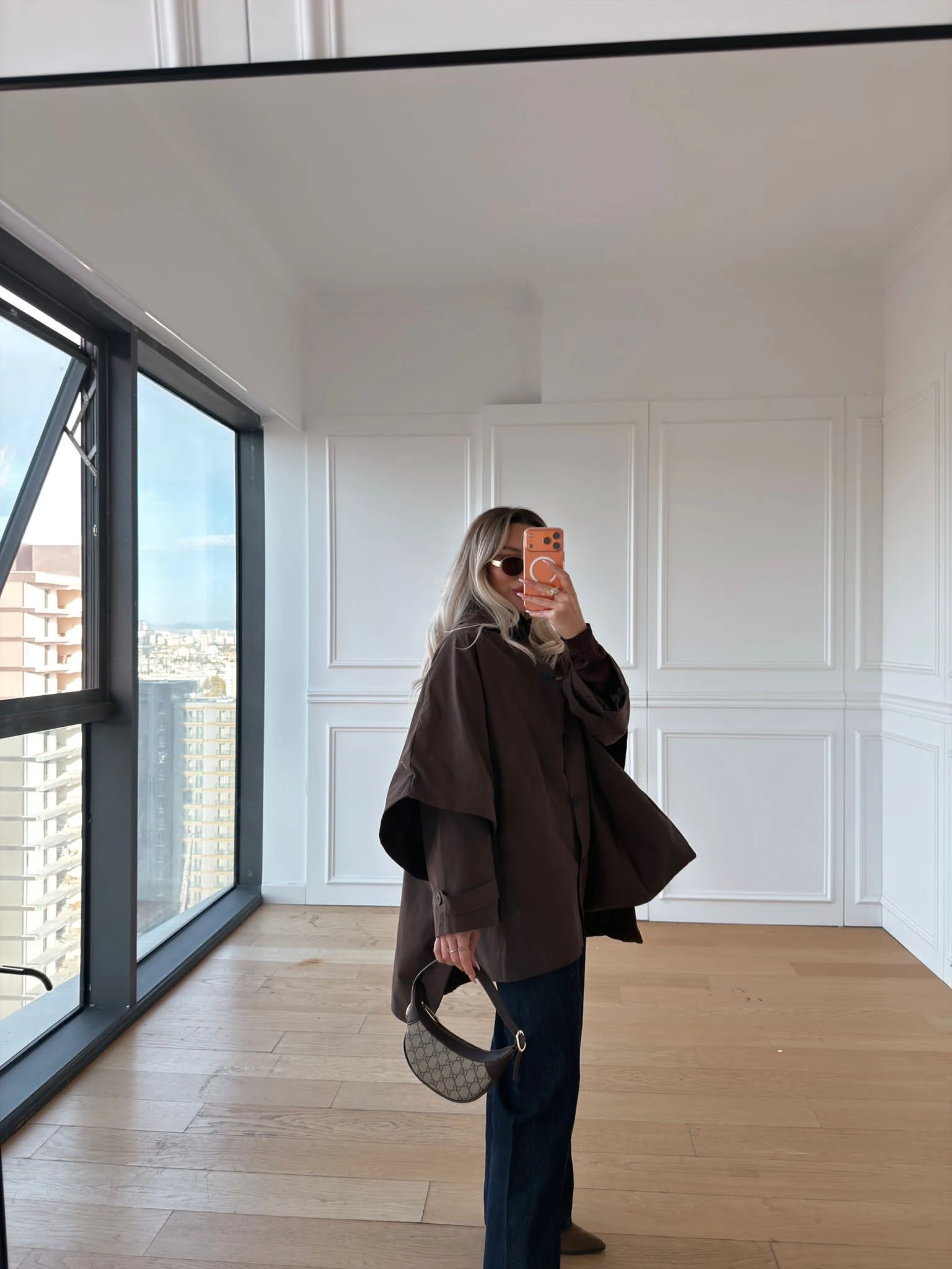 Kahve Oversize Panço Trenchcoat 