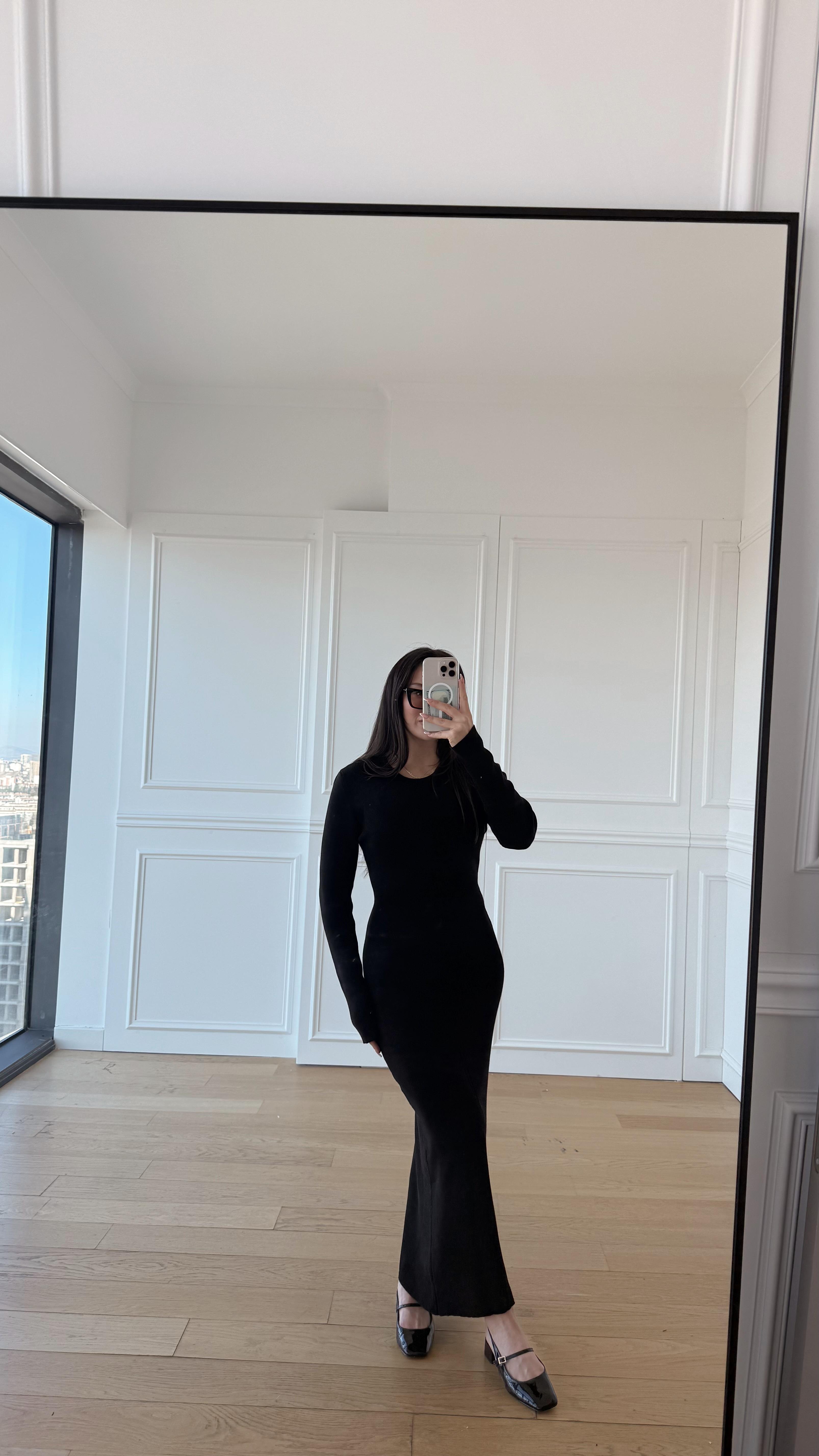 Premium Siyah Triko Elbise