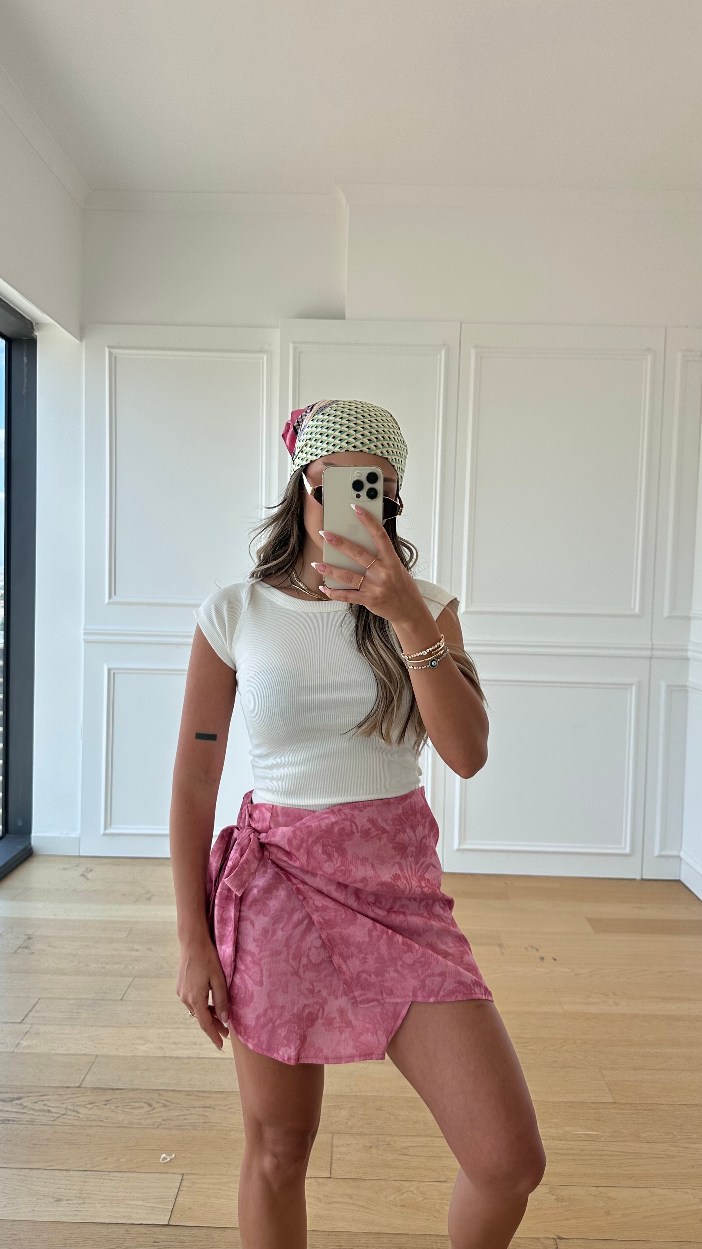Elora Pembe Mini Anvelop Bağlamalı Etek