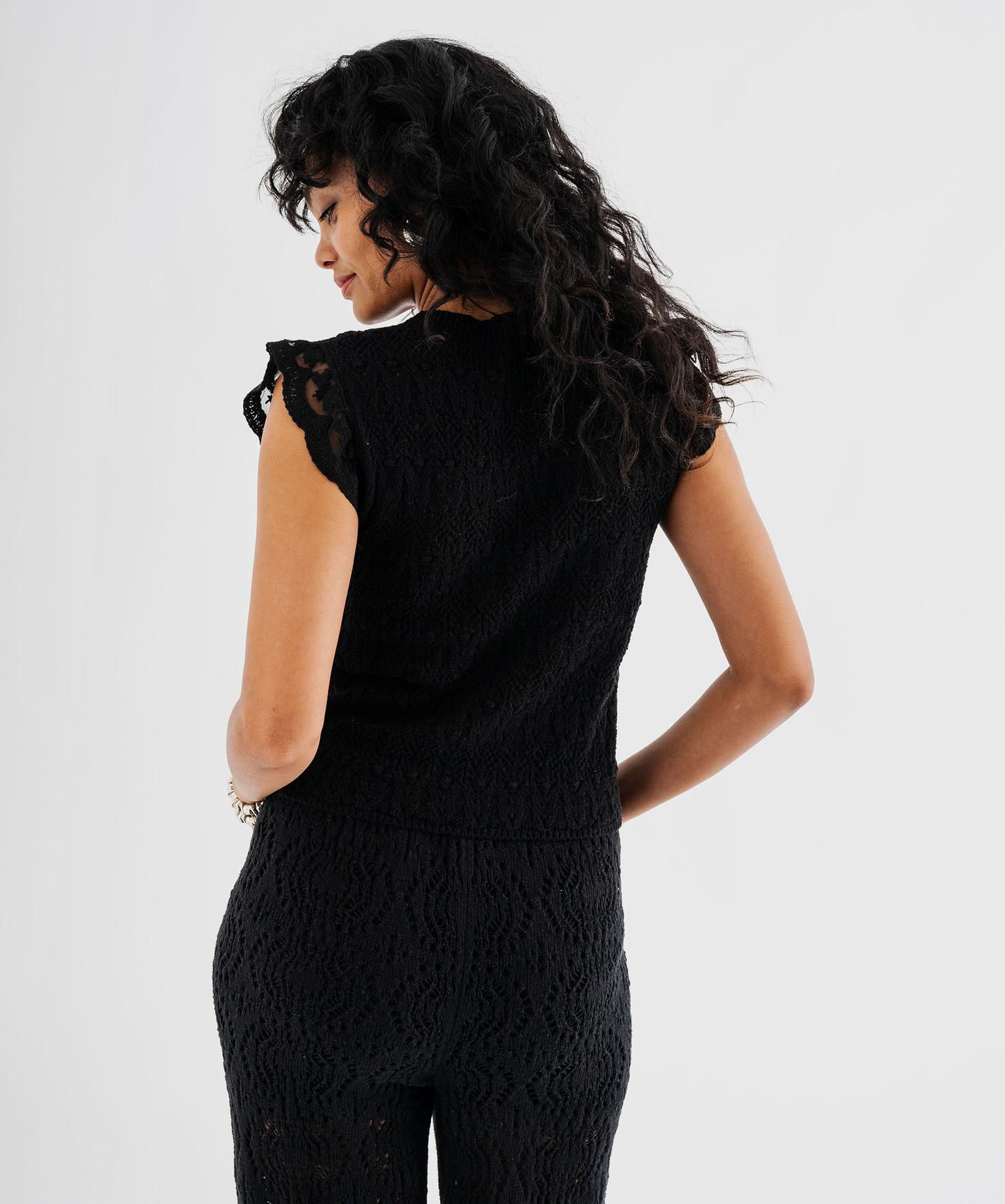 Orj Marka Güpürlü Triko - Siyah