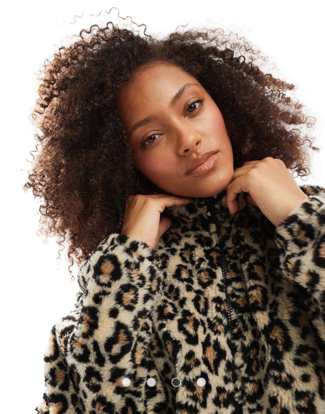 Orj Marka As Leopar Desenli Peluş Mont