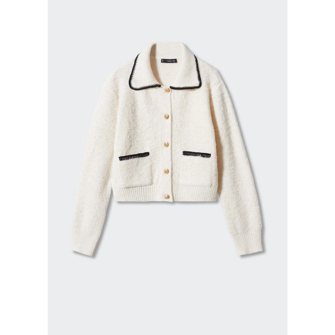 Orj Marka Mng Nakış Detaylı Gold Düğmeli Hırka - Ekru