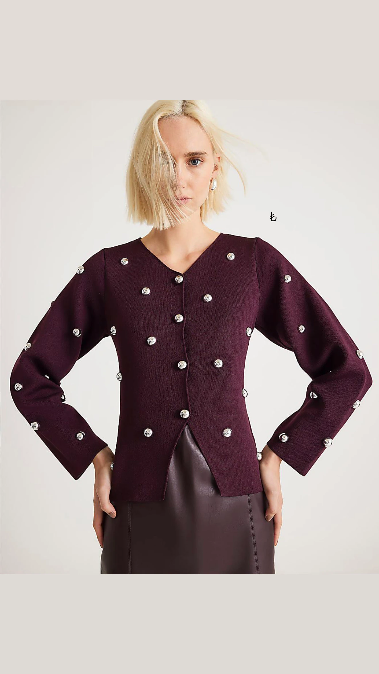 ORJ DÜĞME DETAYLI BORDO HIRKA