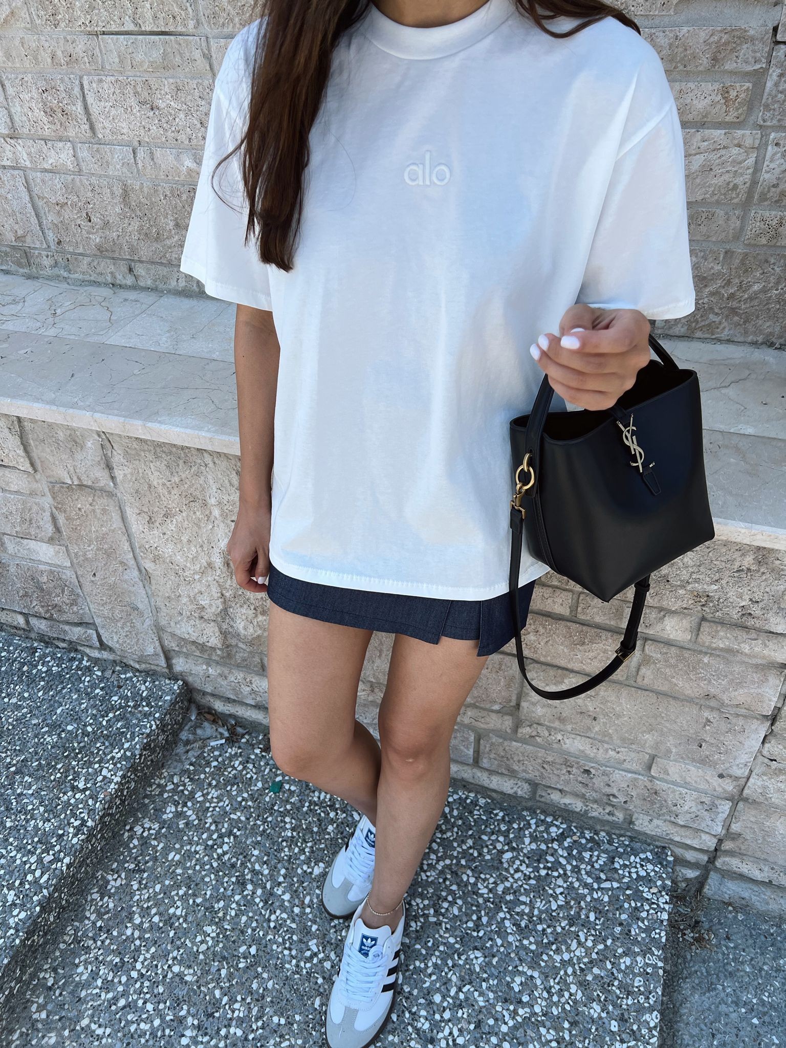 Orj Marka Nakışlı Oversize T-shirt - Beyaz 