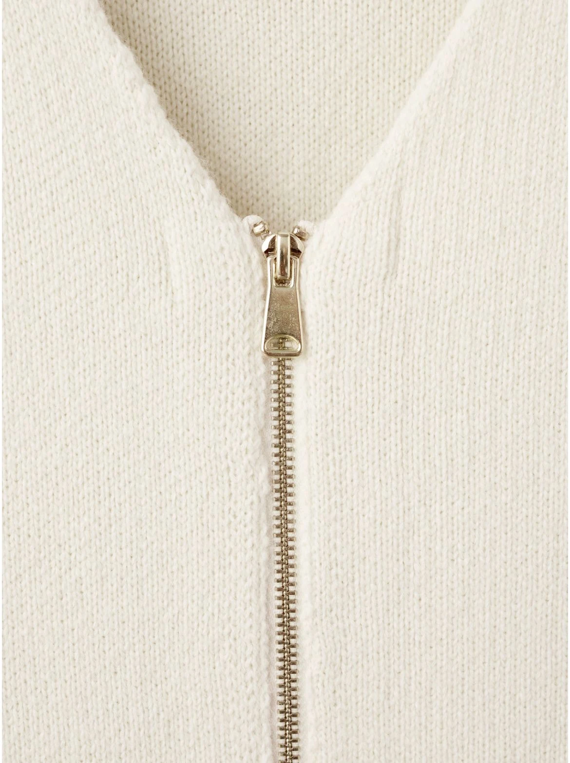 Orj Marka Mng Fermuarlı Ekru Triko Hırka