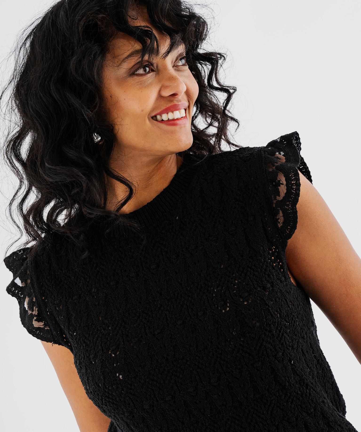 Orj Marka Güpürlü Triko - Siyah