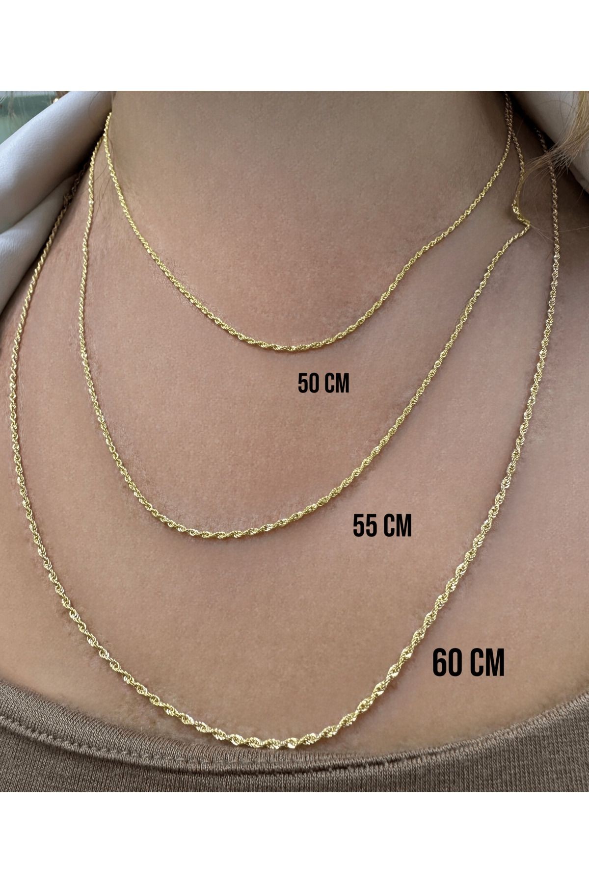 14 Ayar Altın Halat Zincir 1.25 Milim