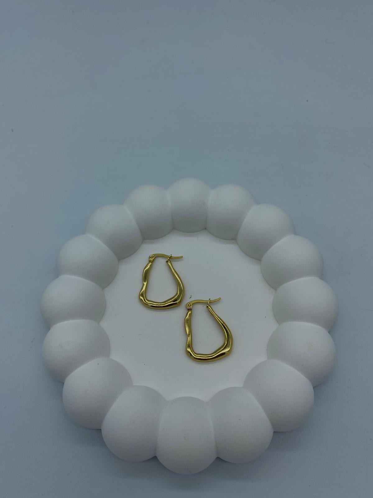 ÇELİK KESİK DALGALI GOLD KÜPE 