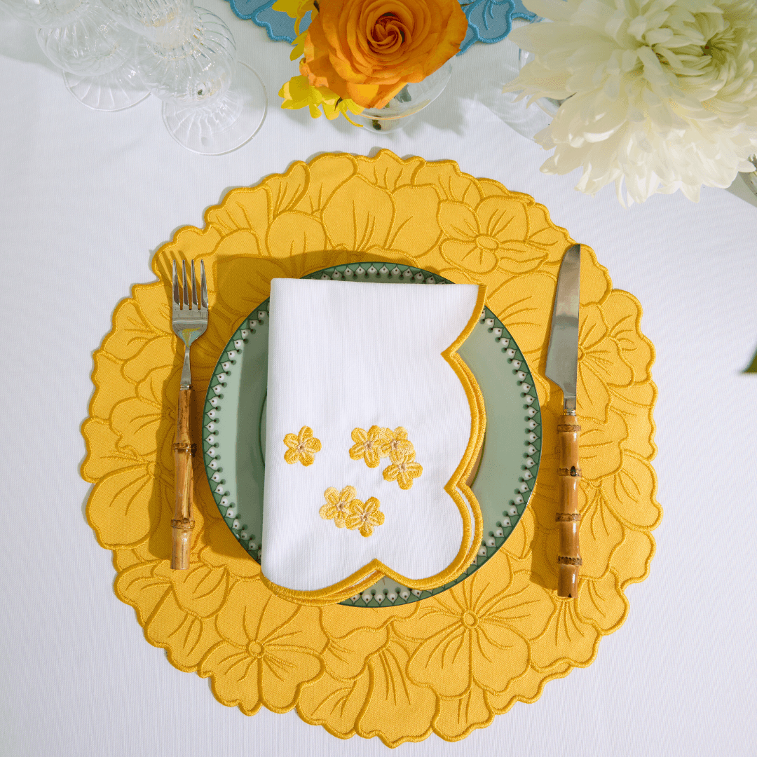 Flora Yemek Peçetesi 2 Adet - Sarı