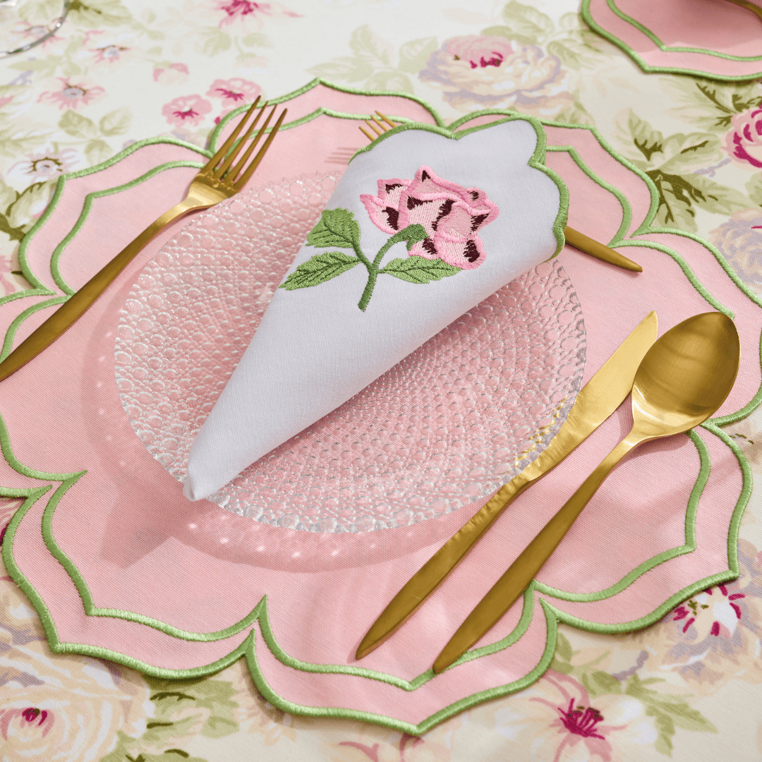 Pembe Yeşil Fiona Amerikan Servisi ve Yemek Peçetesi