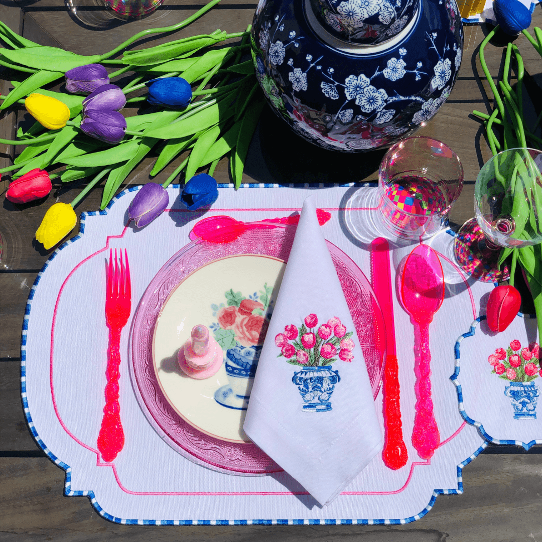 Lale Yemek Peçetesi 2 Adet - Pembe