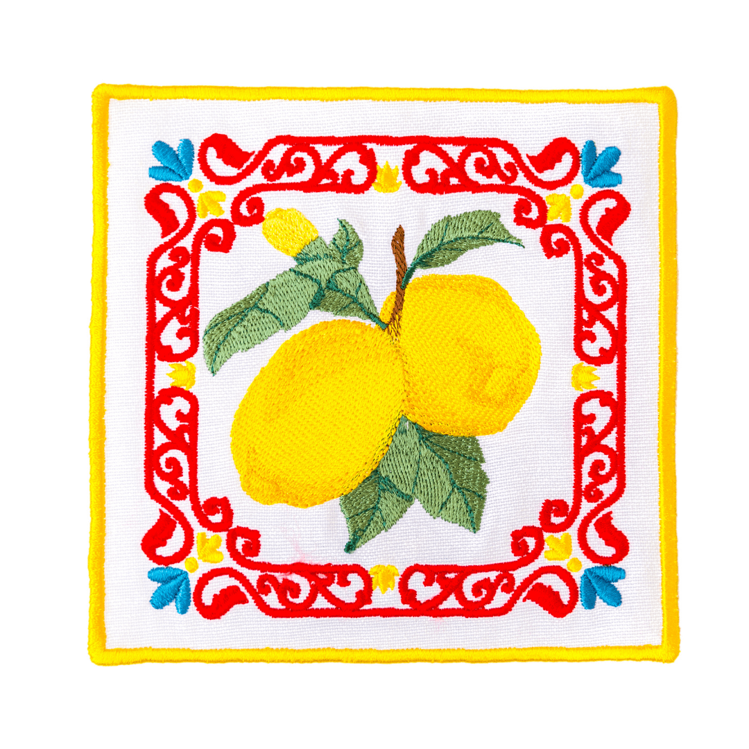 Sicilya Limon Çerçeveli Kokteyl Peçetesi 2 Adet