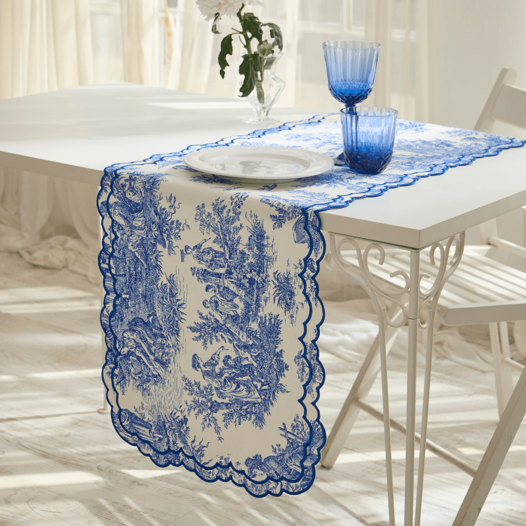 Toile de Jouy Runner - Mavi