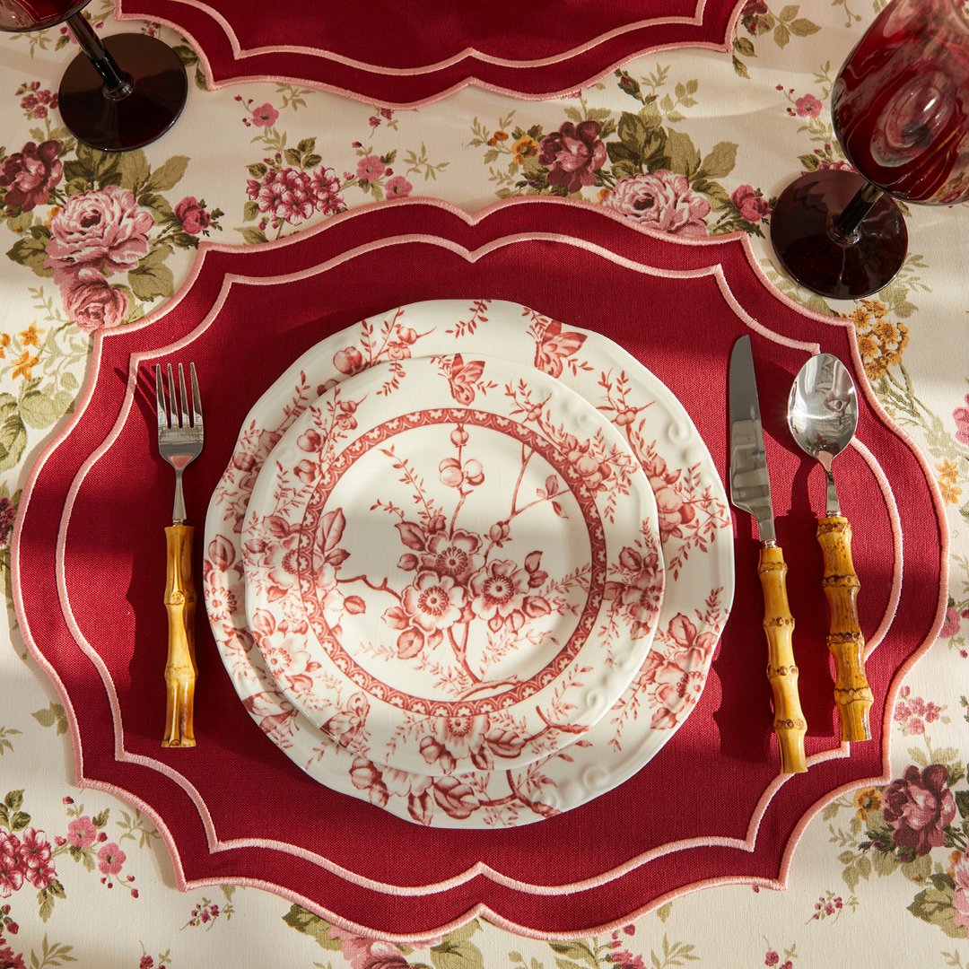 LILY PLACEMATS (SET OF 4) - Burgundy