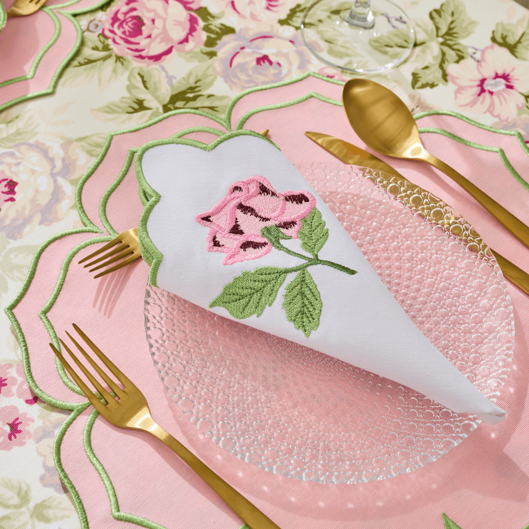 Pembe Yeşil Fiona Amerikan Servisi ve Yemek Peçetesi