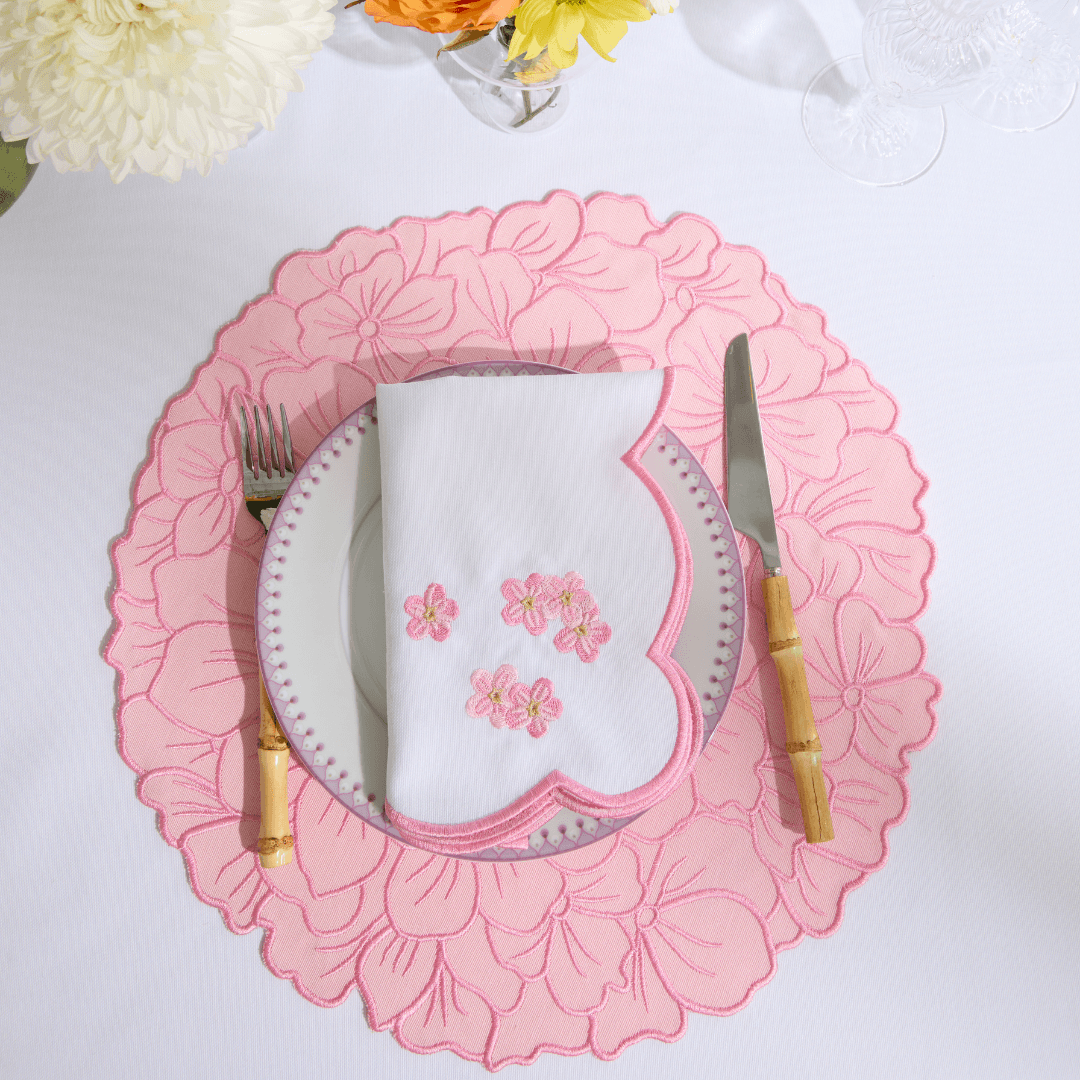 Flora Yemek Peçetesi 2 Adet - Pembe