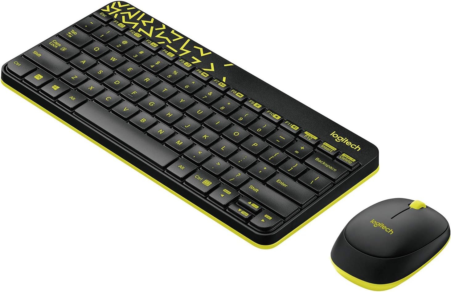 LOGITECH MK240 USB Alıcılı Kablosuz Kompakt Türkçe Q Klavye Mouse Seti - Sarı&Siyah