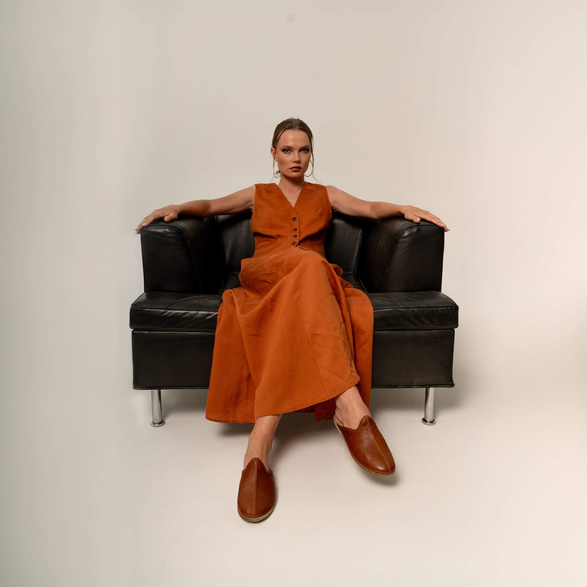 Dichento Brown Leather Yemeni Mule Slipper