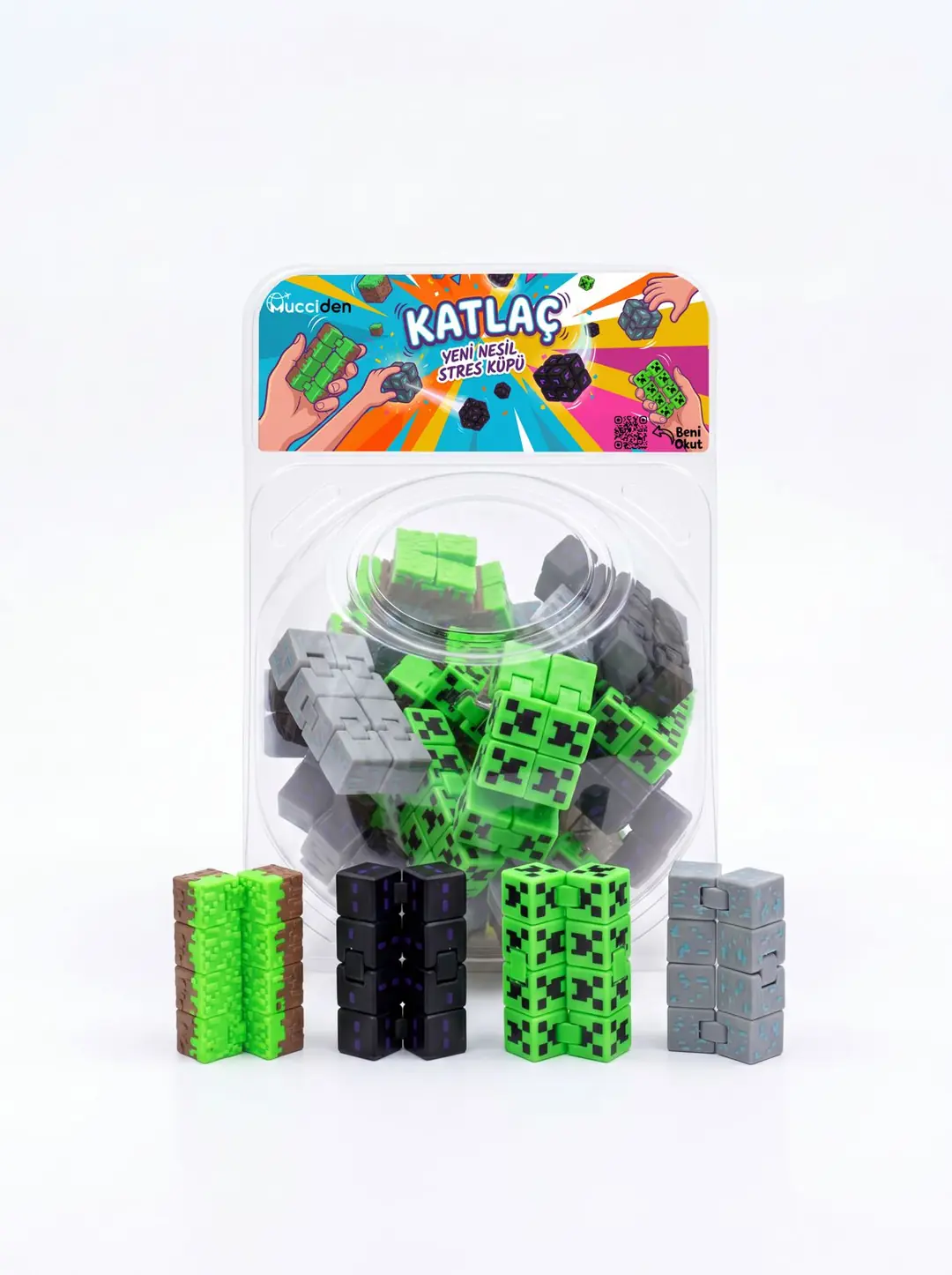 Toptan 40 Adet Fanus Özel Seri 4 Farklı Renk Infinity Cube Sonsuz Küp Hareketli Stres Küpü