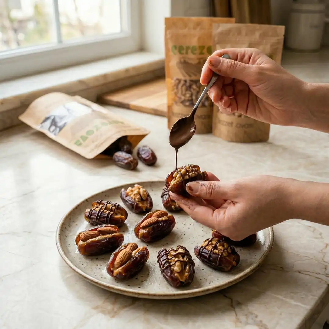 Şekersiz ve Pratik: Çerezova Kuruyemişli Hurma Dolgusu Tarifi