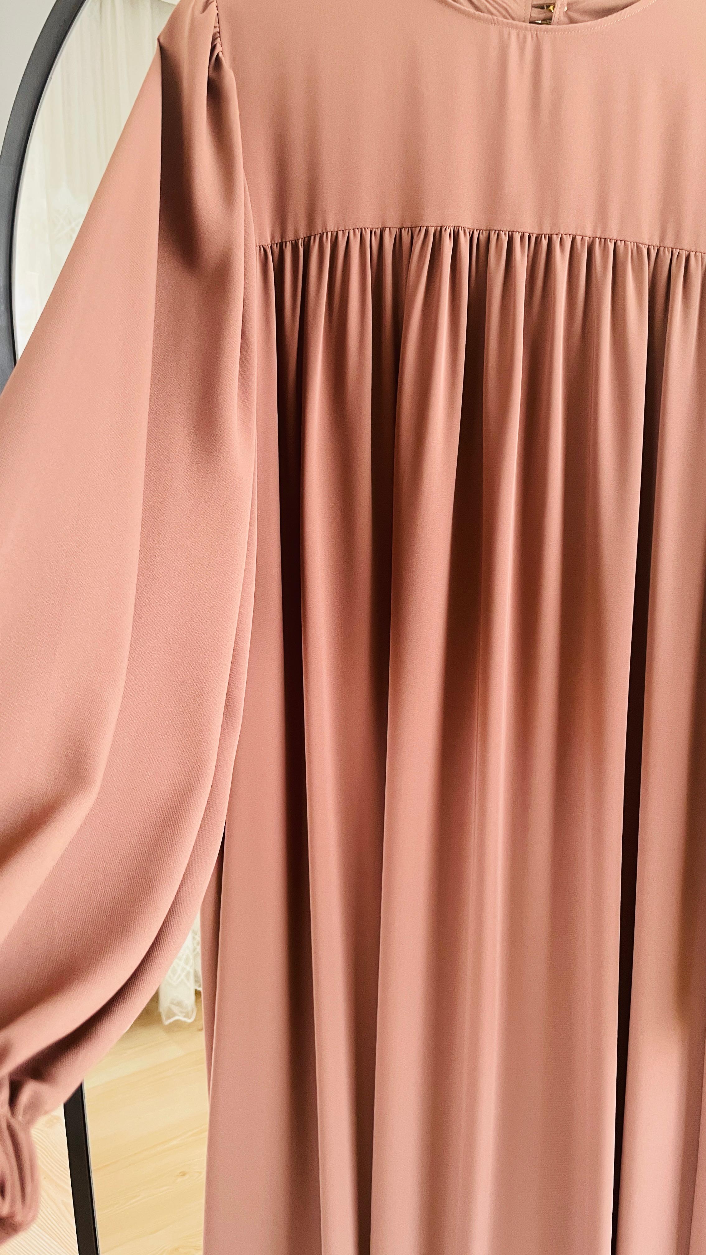 sütlü kahve üstten robalı elbise 