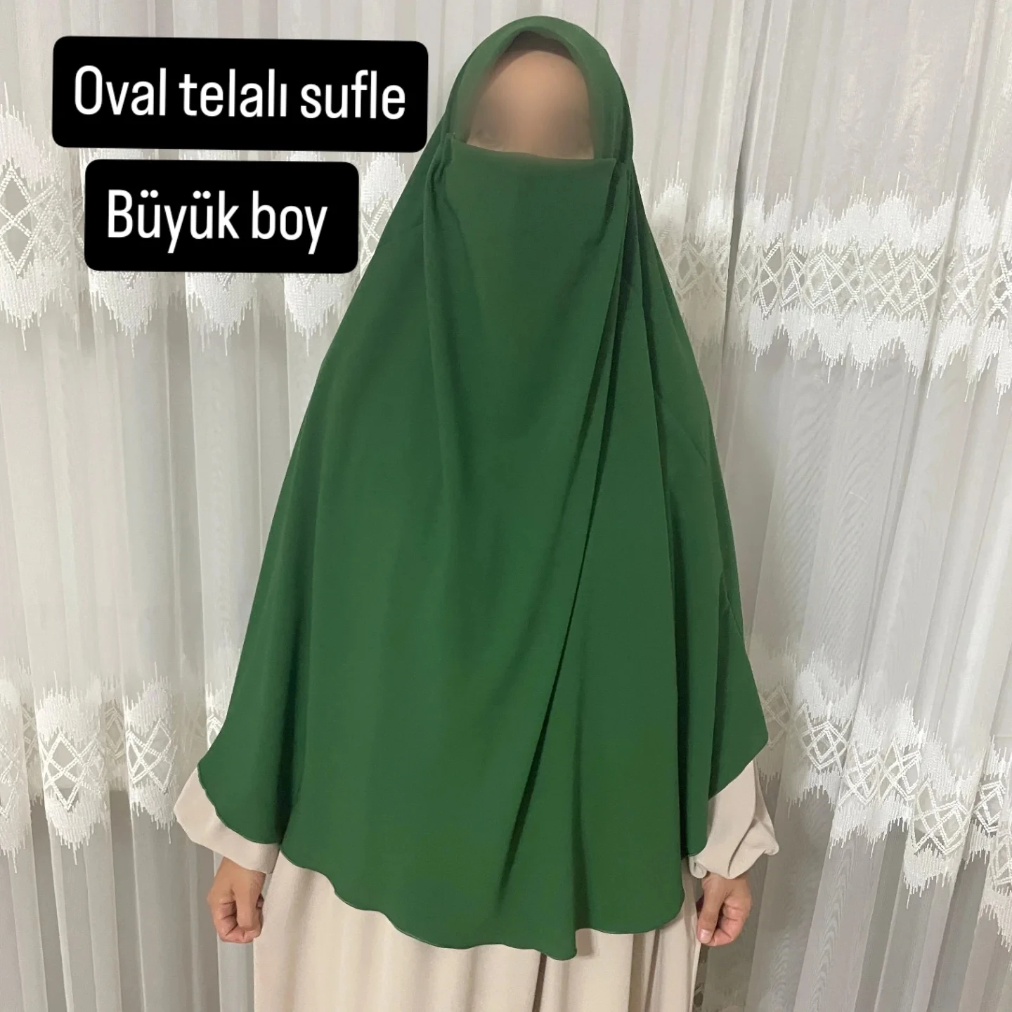 Zümrüt yeşili  büyük boy oval kesim telalı sufle