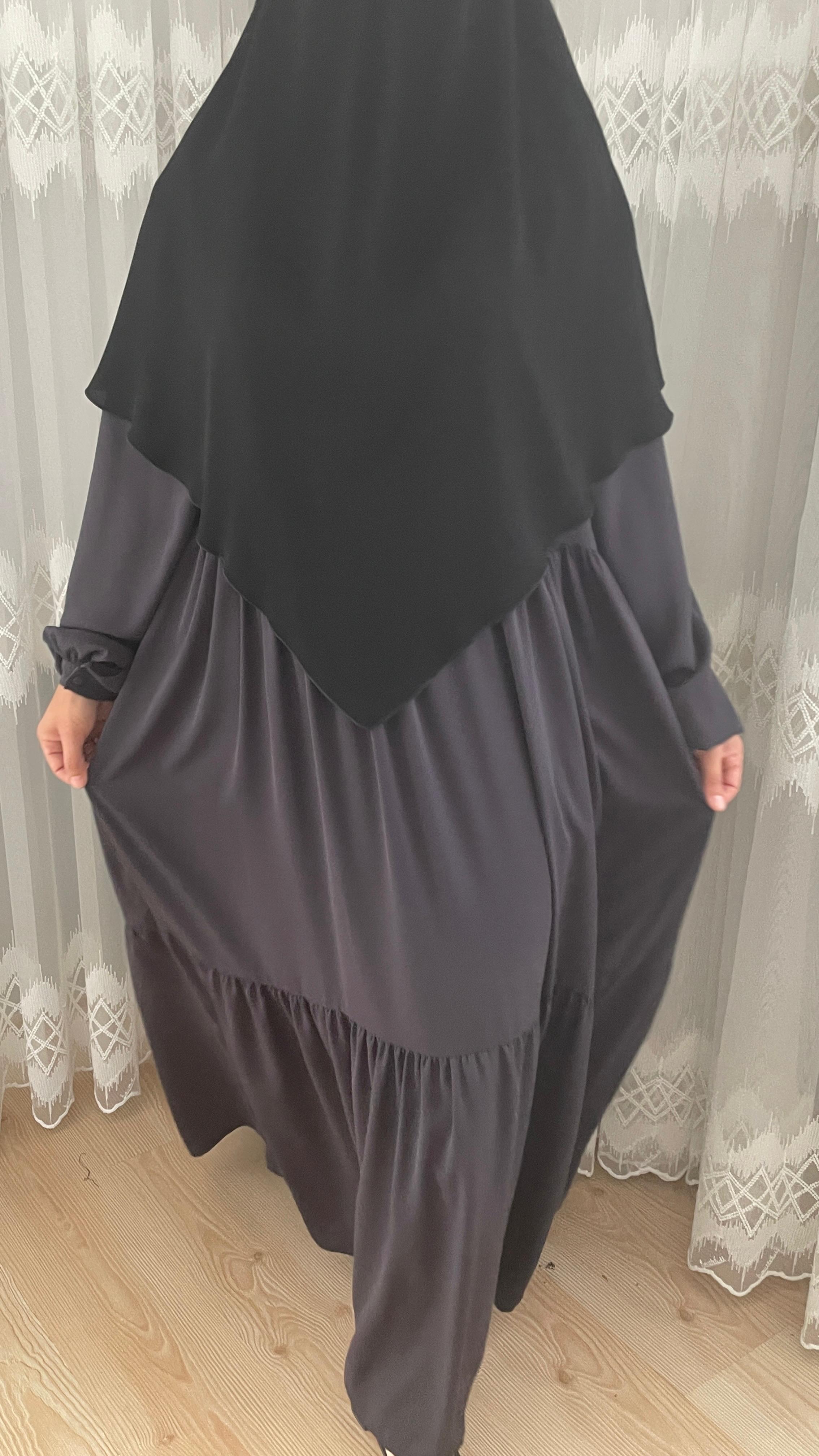 antrasit renk kat kat elbise