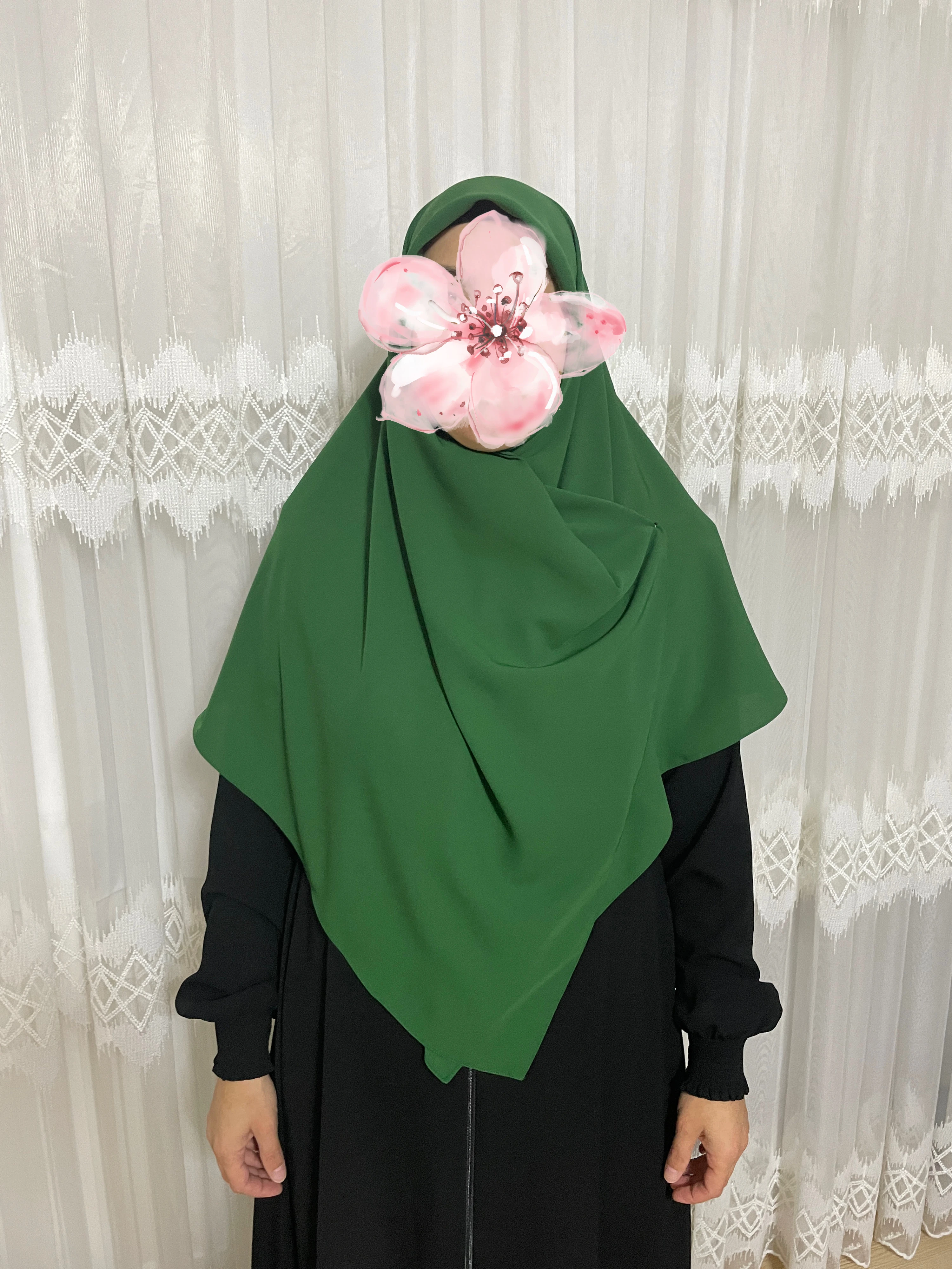 zimrüt yeşili büyük boy eşarp 120-120