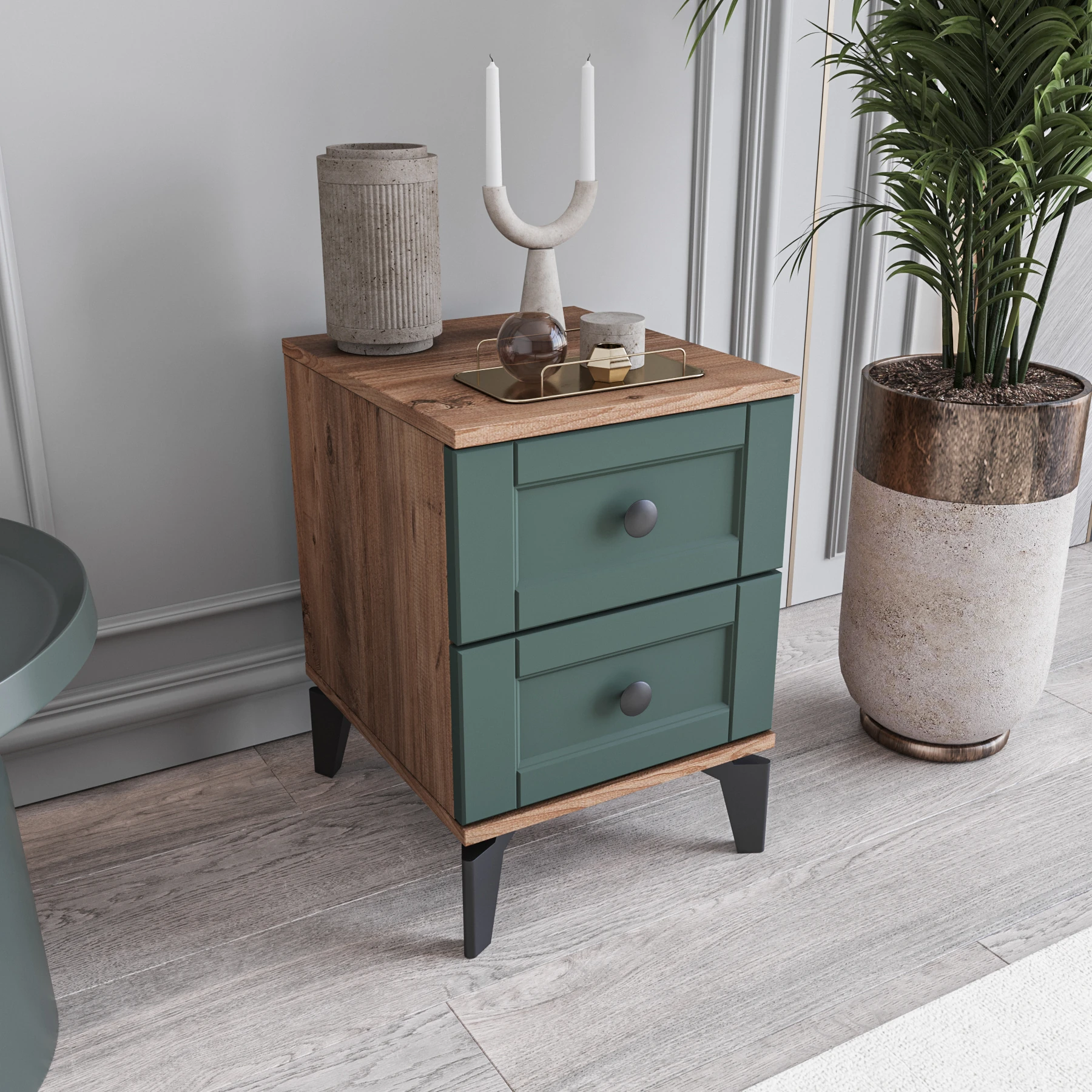 MONZIO Karin KA-203-KR-YA  2 ÇEKMECELİ KOMİDİN