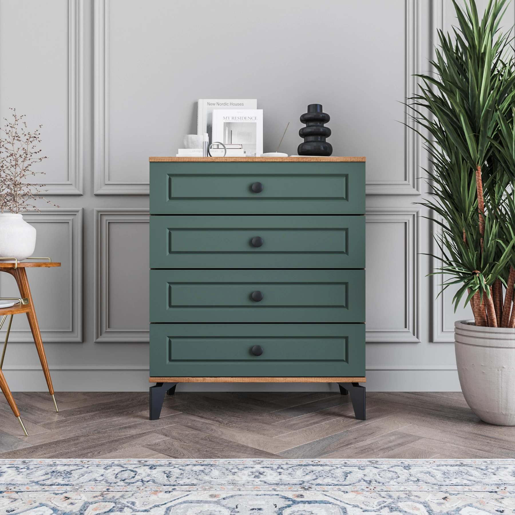 MONZIO Panjur SA-401-PN-YA 4 ÇEKMECELİ ŞİFONYER