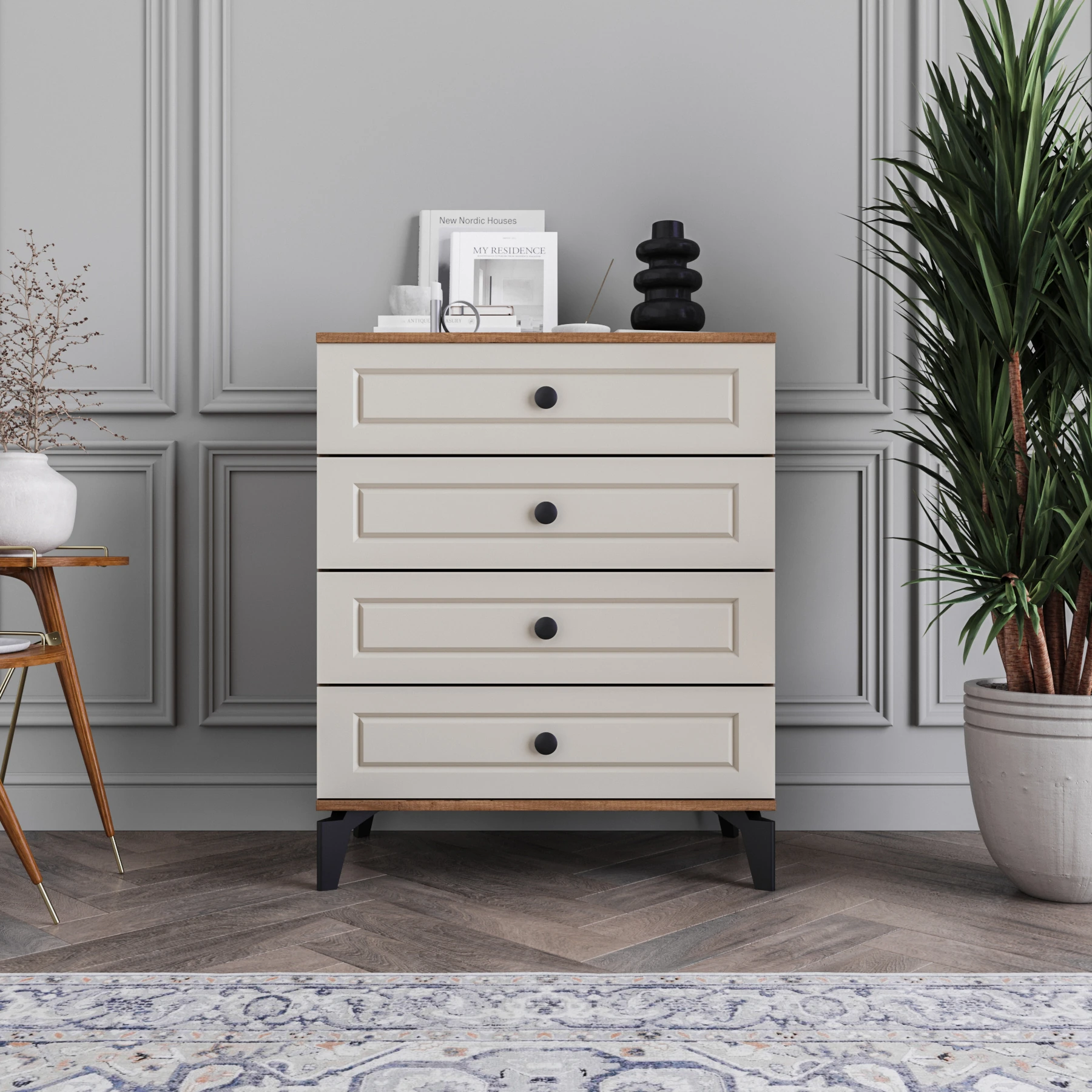 MONZIO Panjur SA-401-PN-AT 4 ÇEKMECELİ ŞİFONYER 