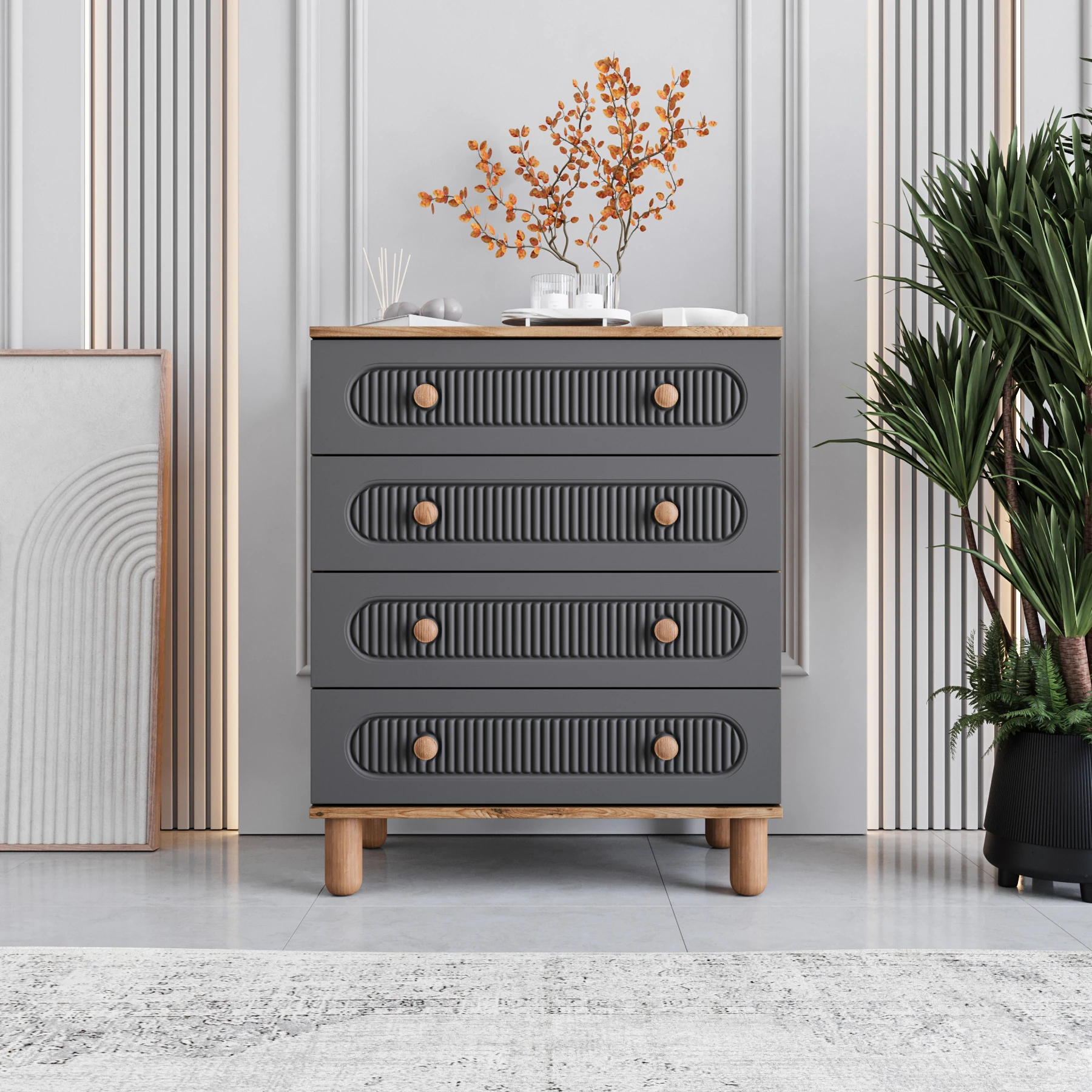 MONZIO Milen SA-404-ML-NA Şifonyer