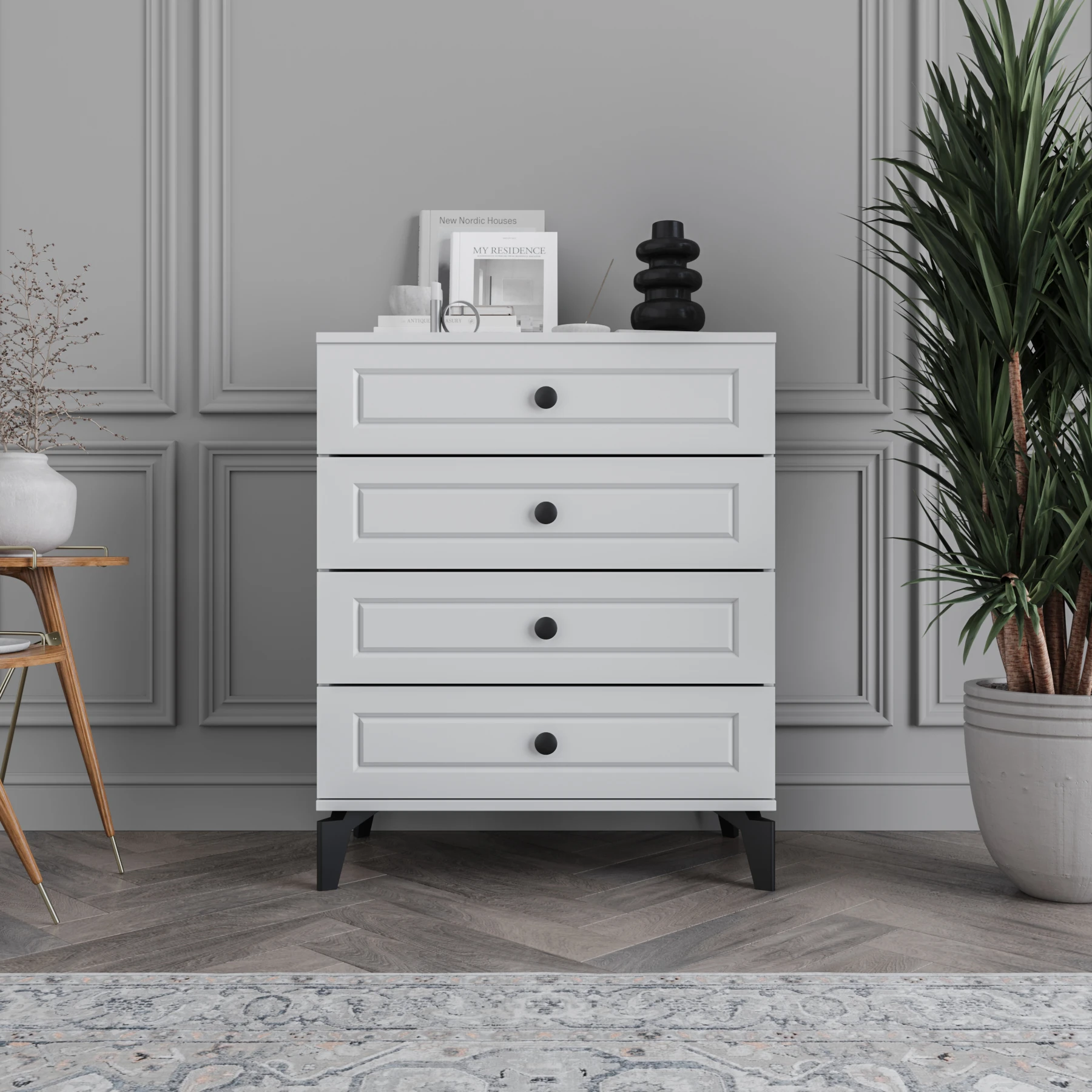 MONZIO Panjur SA-401-PN-BB 4 ÇEKMECELİ ŞİFONYER