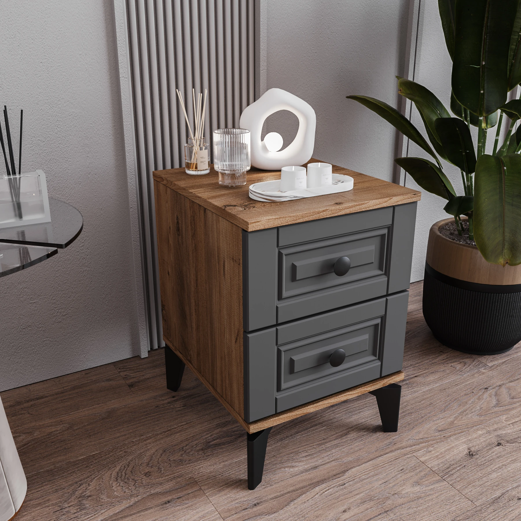 MONZIO TERRA KA-206-TR-NA 2 ÇEKMECELİ ŞİFONYER