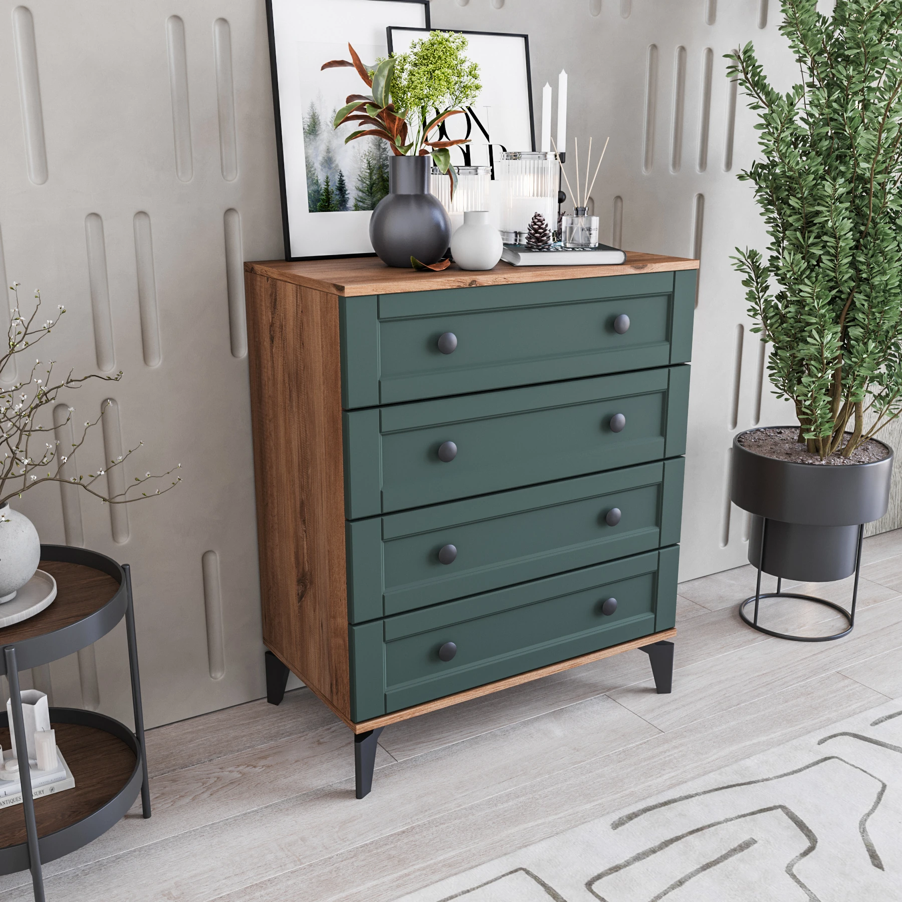 MONZIO SILVA SA-402-SL-YA 4 ÇEKMECELİ ŞİFONYER