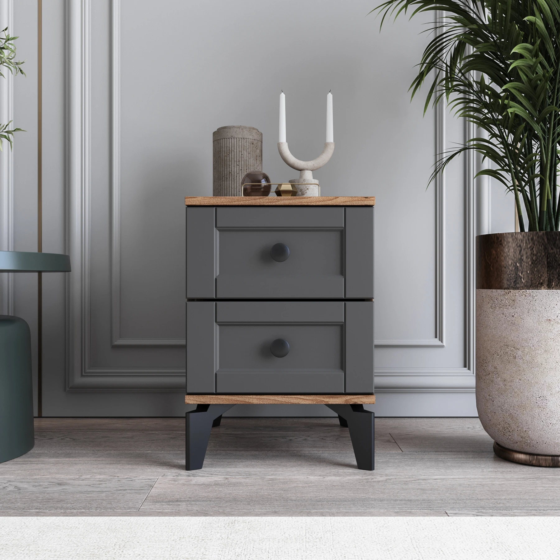 MONZIO Karin KA-203-KR-NA- 2 ÇEKMECELİ KOMİDİN