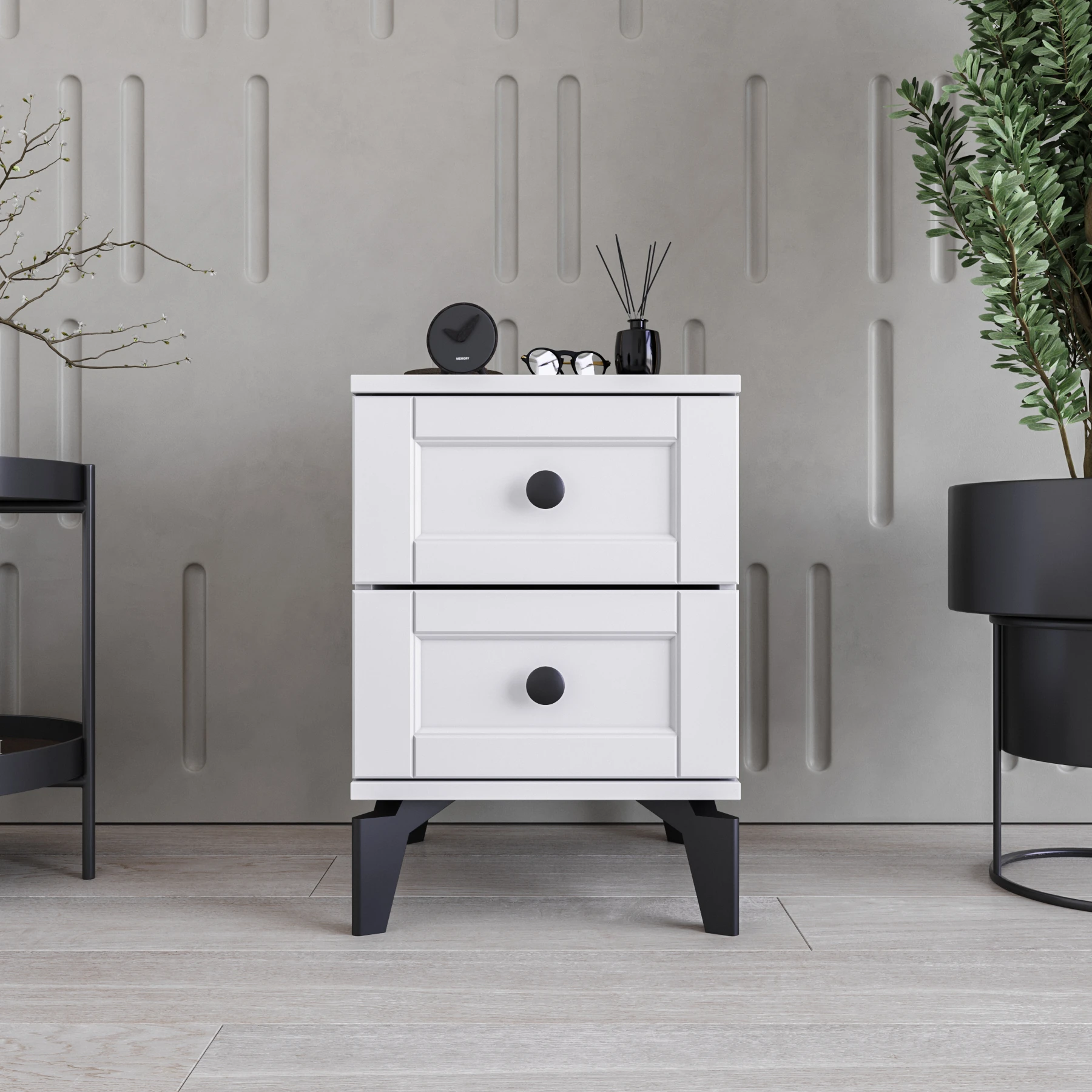 MONZIO SILVA KA-202-SL-BB 2 ÇEKMECELİ KOMİDİN