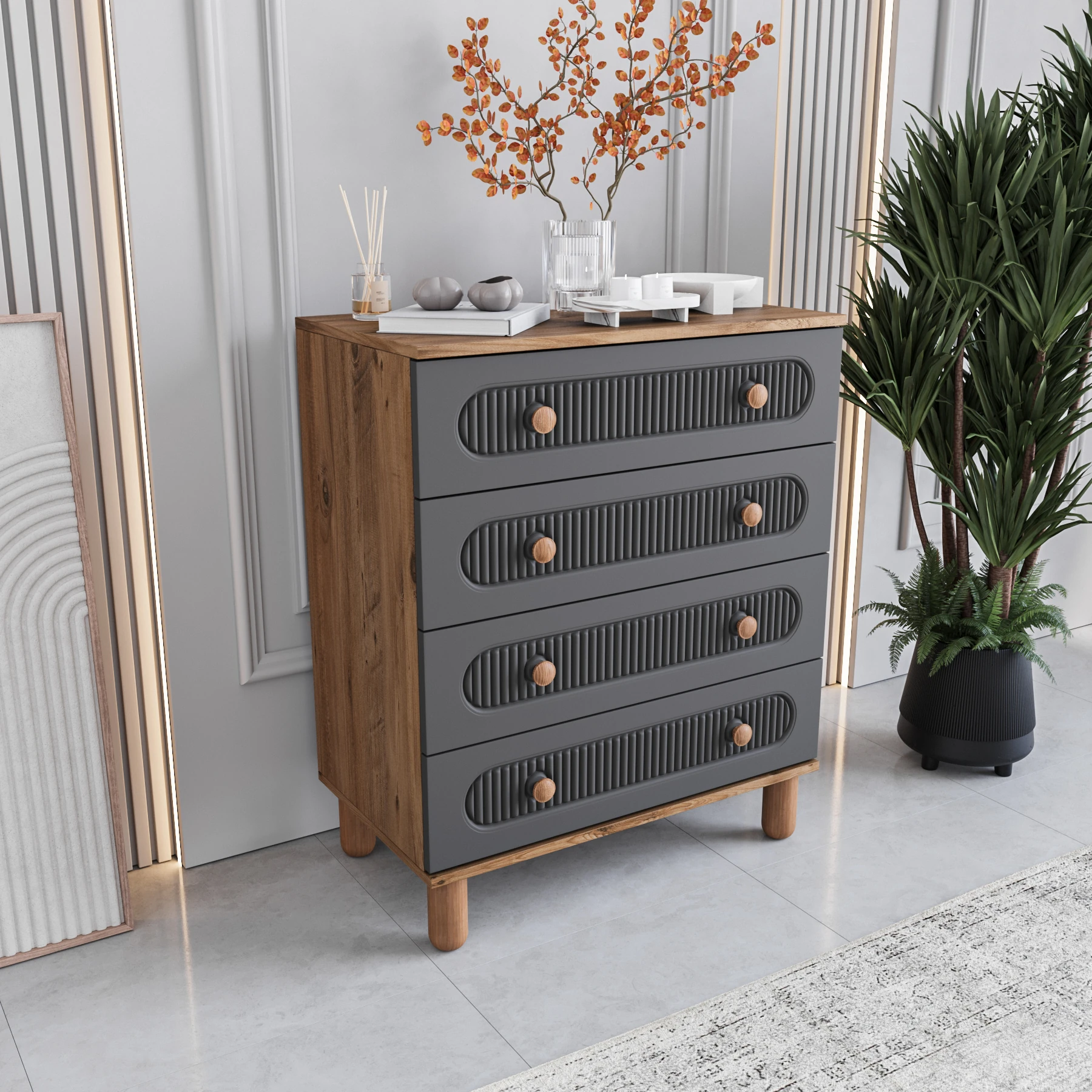 MONZIO Milen SA-404-ML-NA Şifonyer