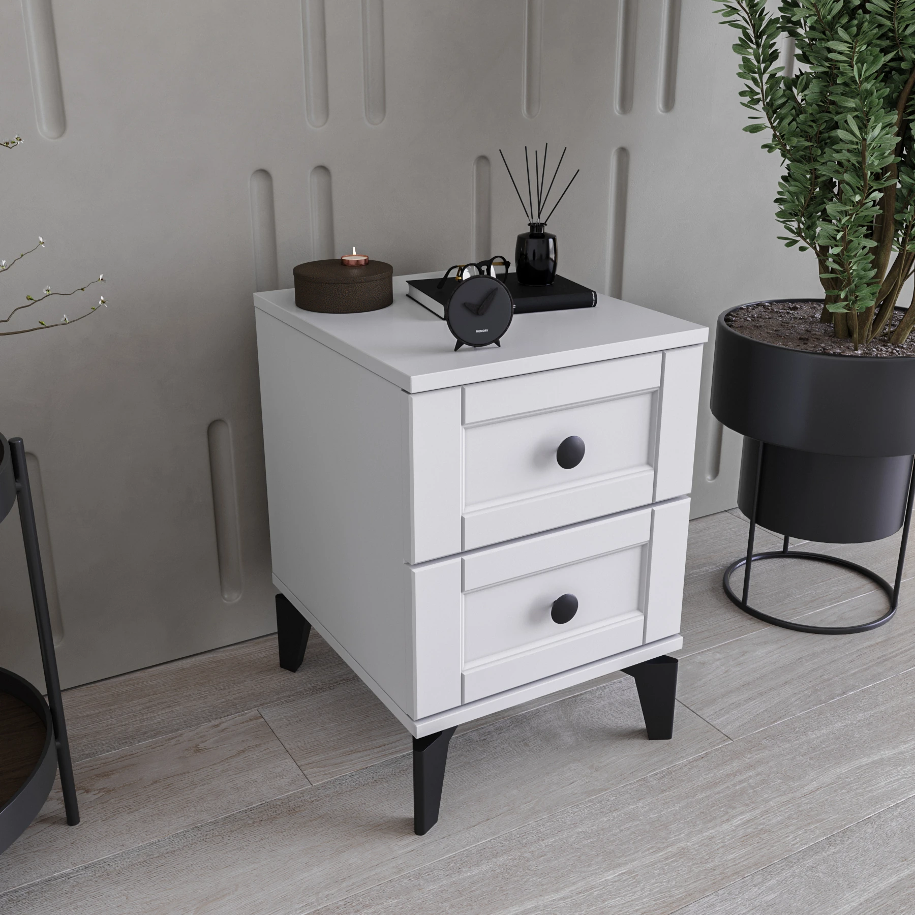 MONZIO SILVA KA-202-SL-BB 2 ÇEKMECELİ KOMİDİN