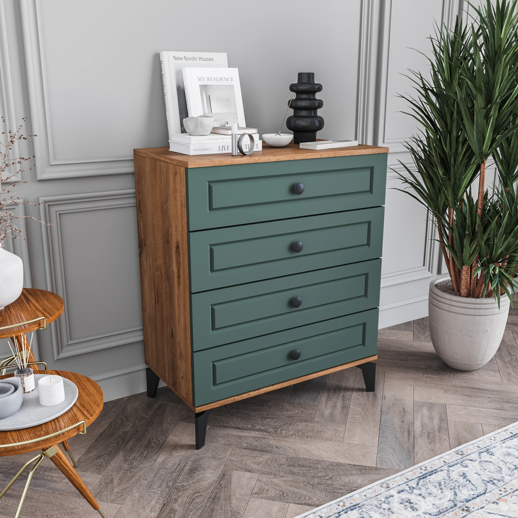 MONZIO Panjur SA-401-PN-YA 4 ÇEKMECELİ ŞİFONYER