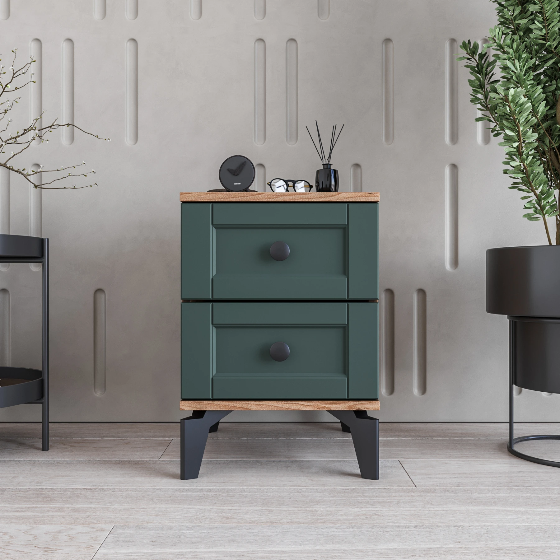 MONZIO SILVA KA-202-SL-YA 2 ÇEKMECELİ KOMİDİN