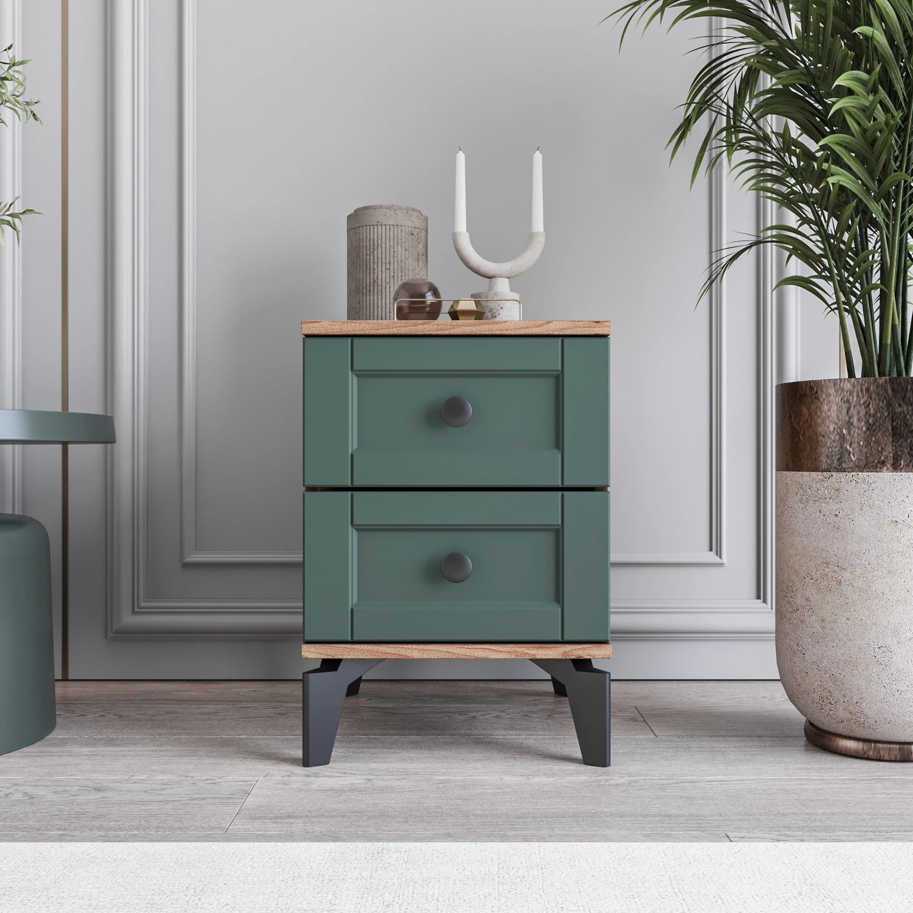 MONZIO Karin KA-203-KR-YA  2 ÇEKMECELİ KOMİDİN