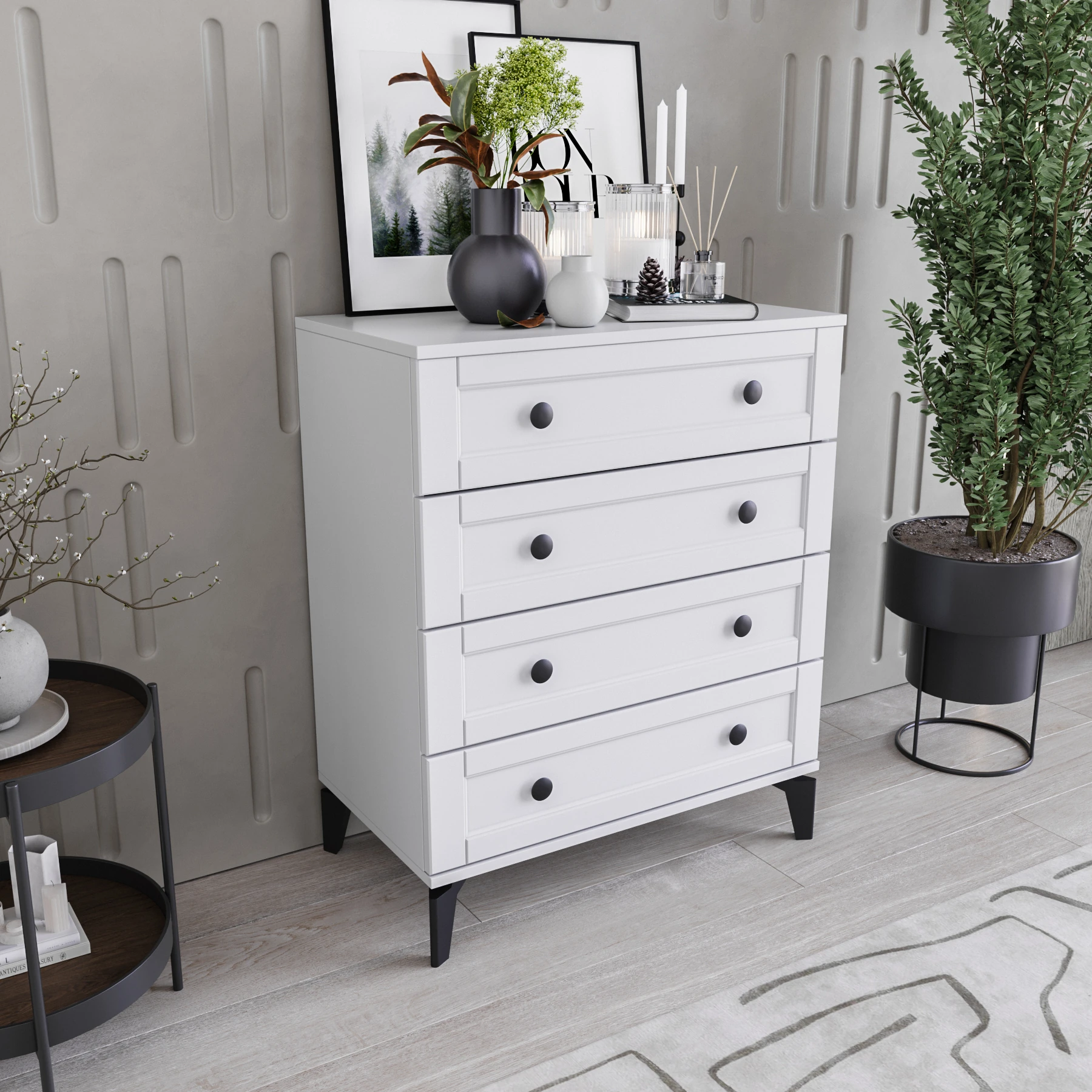 MONZIO SILVA SA-402-SL-BB 4 ÇEKMECELİ ŞİFONYER